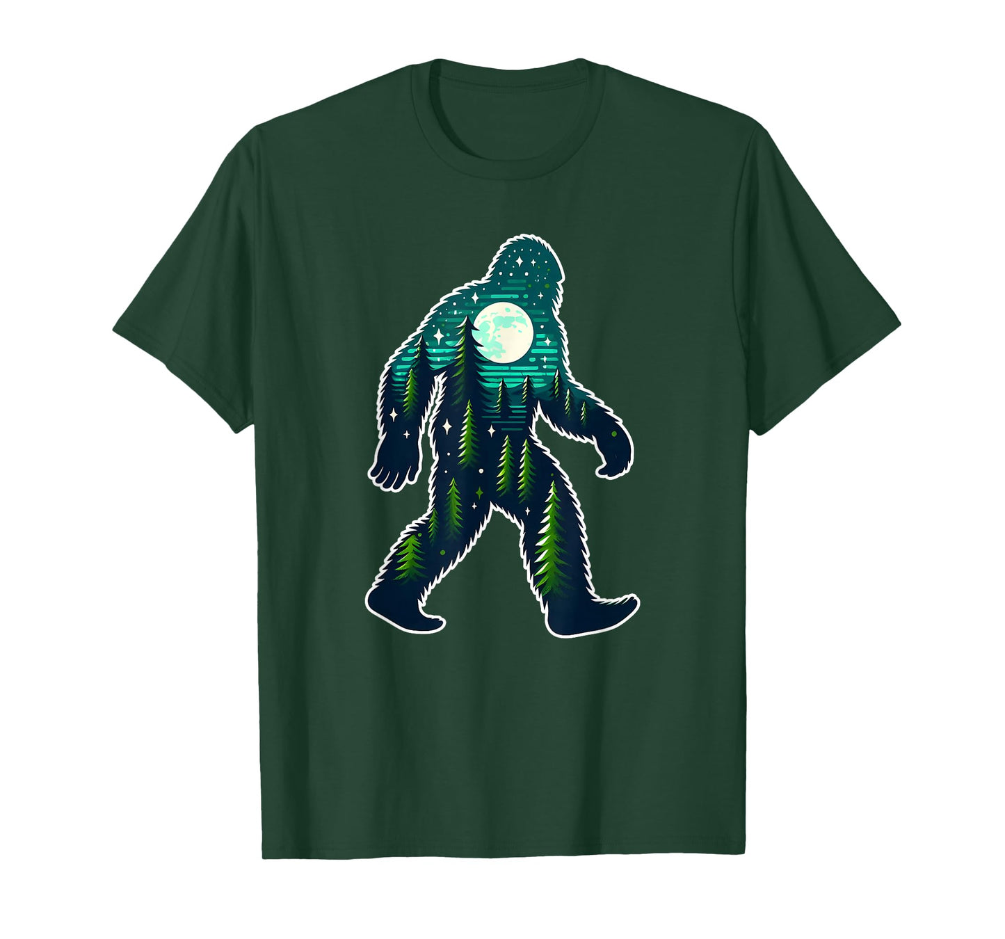 Bigfoot Sasquatch Evening Forest Silhouette T-Shirt