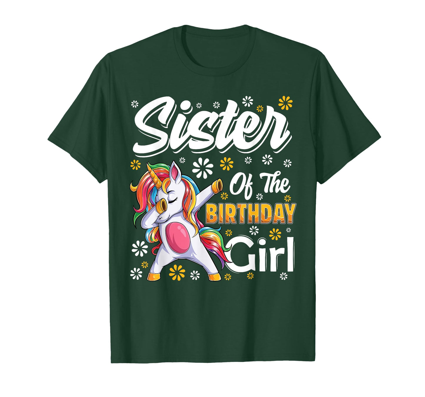 awesome dabbing unicorn birthday Sister Family Matching T-Shirt