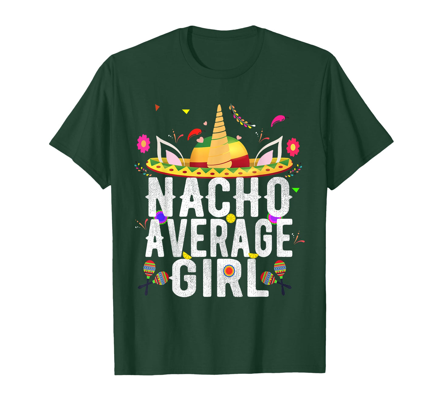 Nacho Average Girl Unicorn Mexican Sombrero 5th Of May T-Shirt