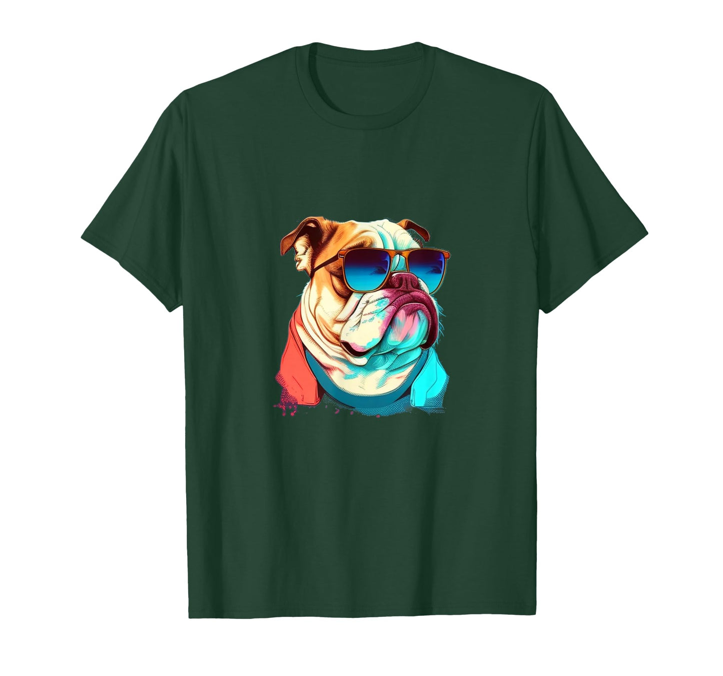 Funny English Bulldog with Sunglasses T-Shirt