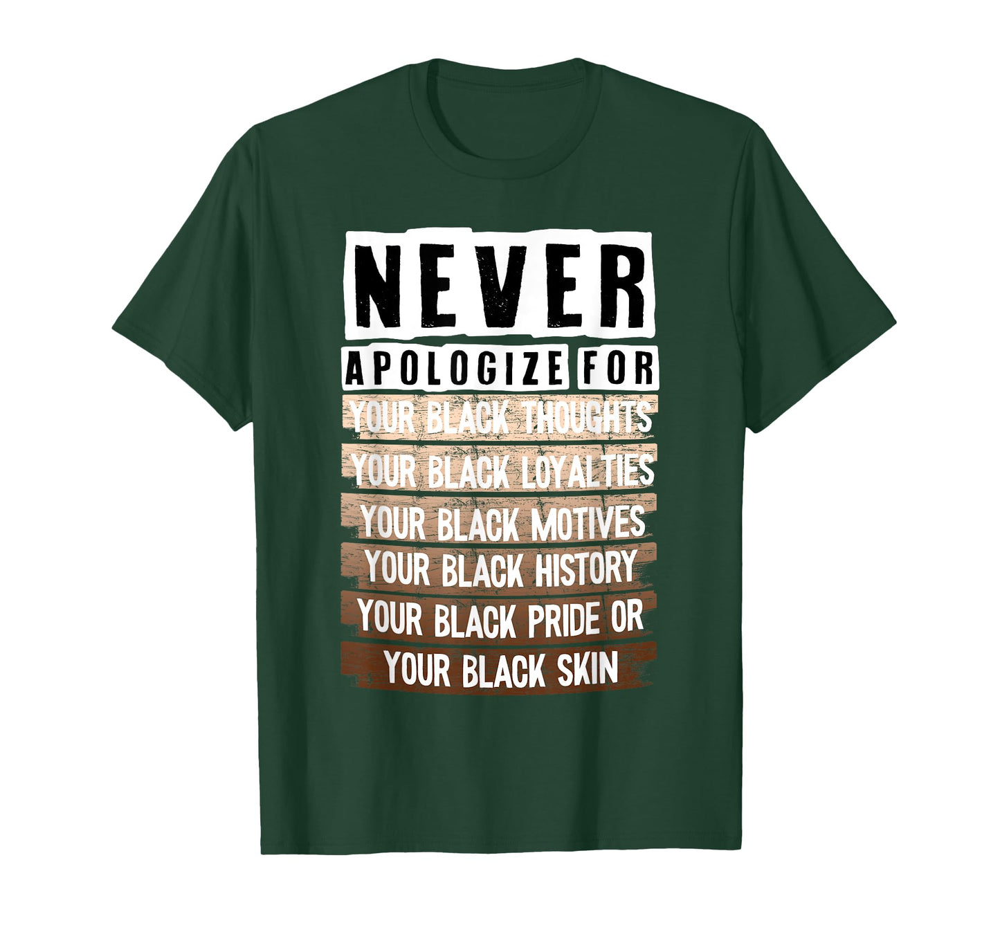 Never Apologize For Your Black Thoughts Your Black Loyalties T-Shirt