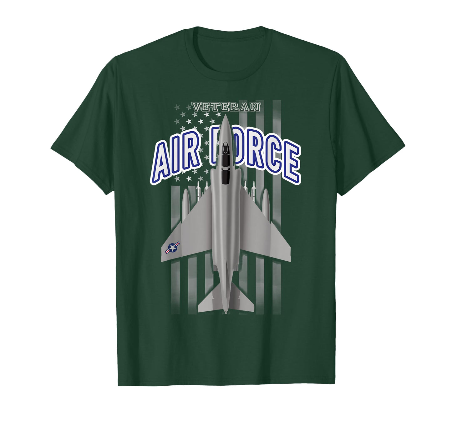 Air Force Veteran F-4 Phantom and Flag T-Shirt