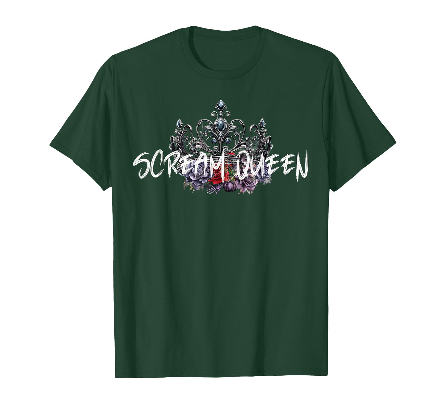 Scream Queen Halloween Spooky Scary Gothic Crown Horror film T-Shirt