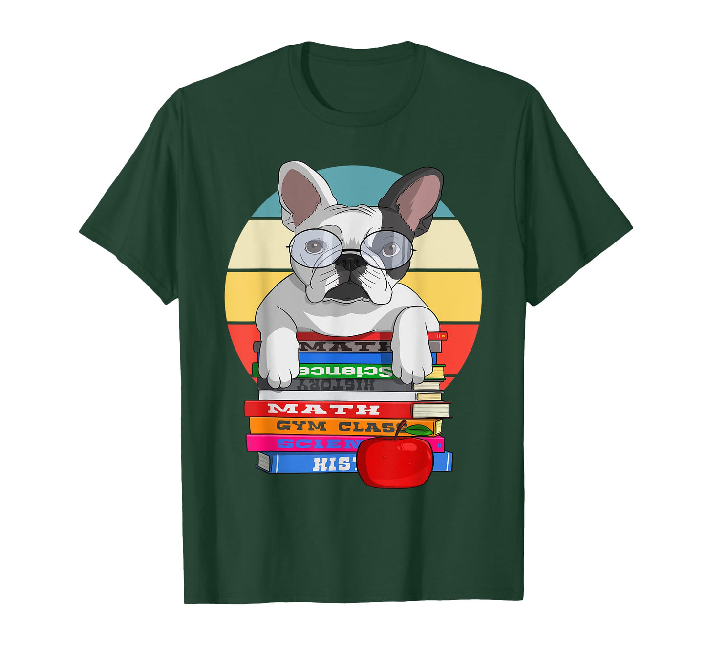 French Bulldog Back To School Bookworm Dog T-Shirt for Men Women Girls Kids
