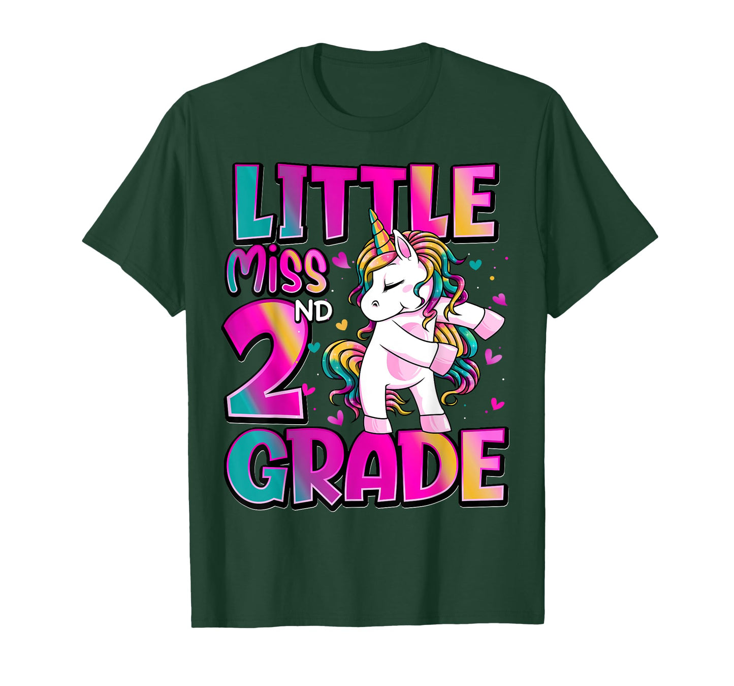 Little Miss 2nd Grade Unicorn Back To School 2nd Grade Girls T-Shirt