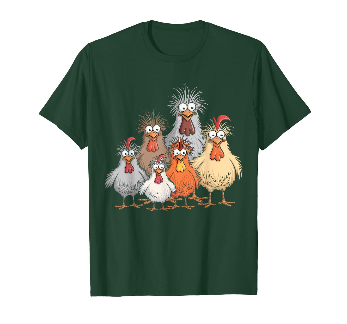 Eagerlys Colorful Funny Chicken Art, Crazy Chicken Family T-Shirt