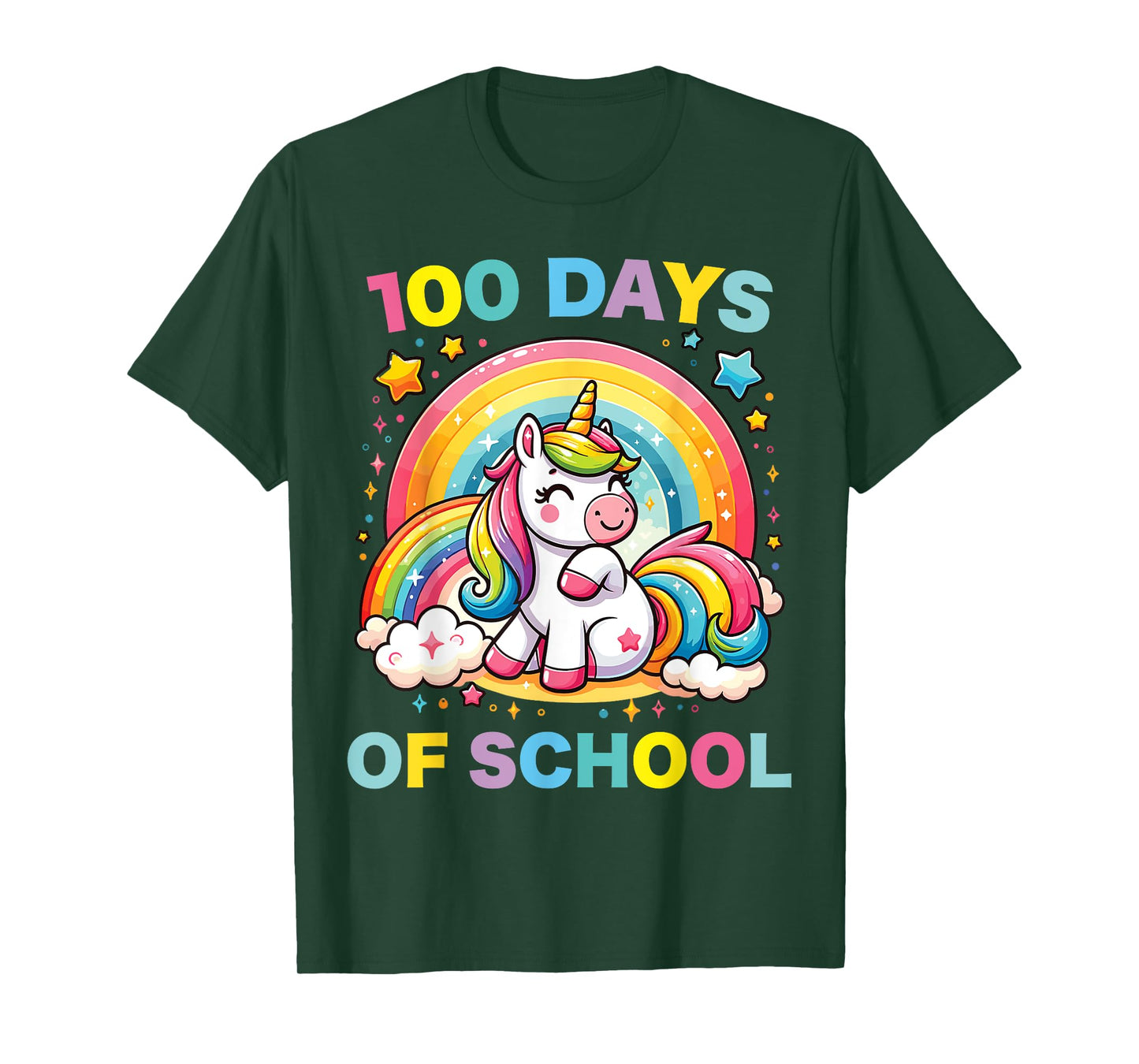 100 Days of School Unicorn Girls Teacher 100th Day of School T-Shirt