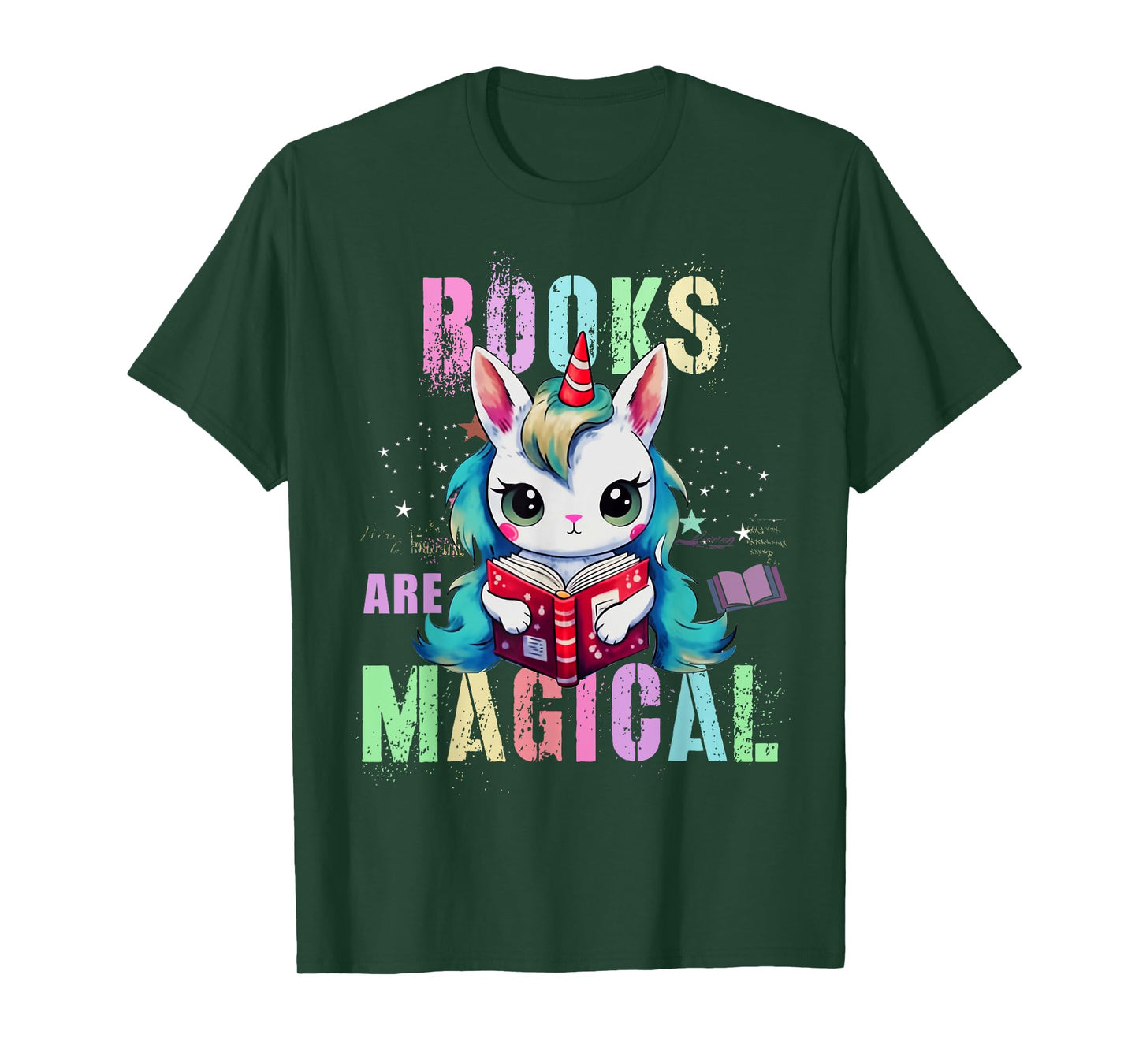 Cute BOOKS ARE MAGICAL Unicorn School Library Squad Reading T-Shirt