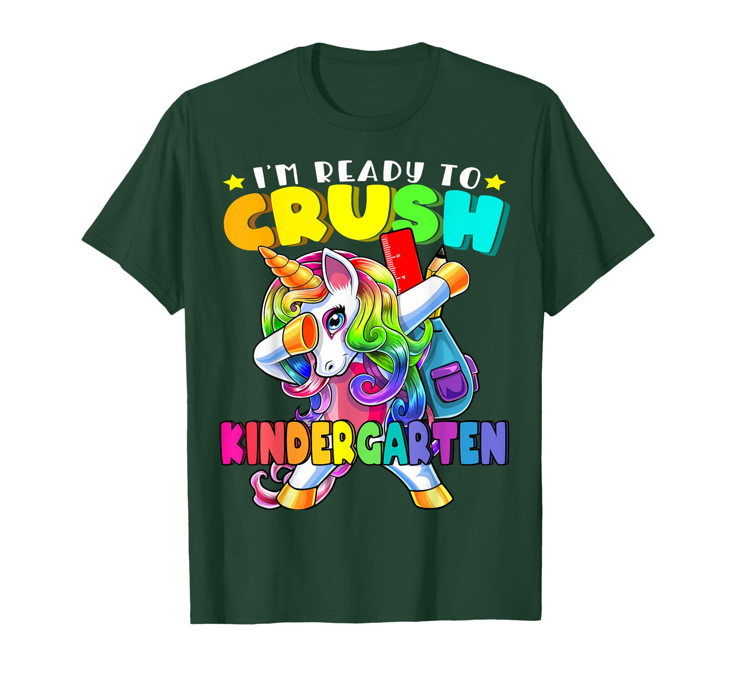 Crush Kindergarten Dabbing Unicorn Back to School Girls Gift T-Shirt