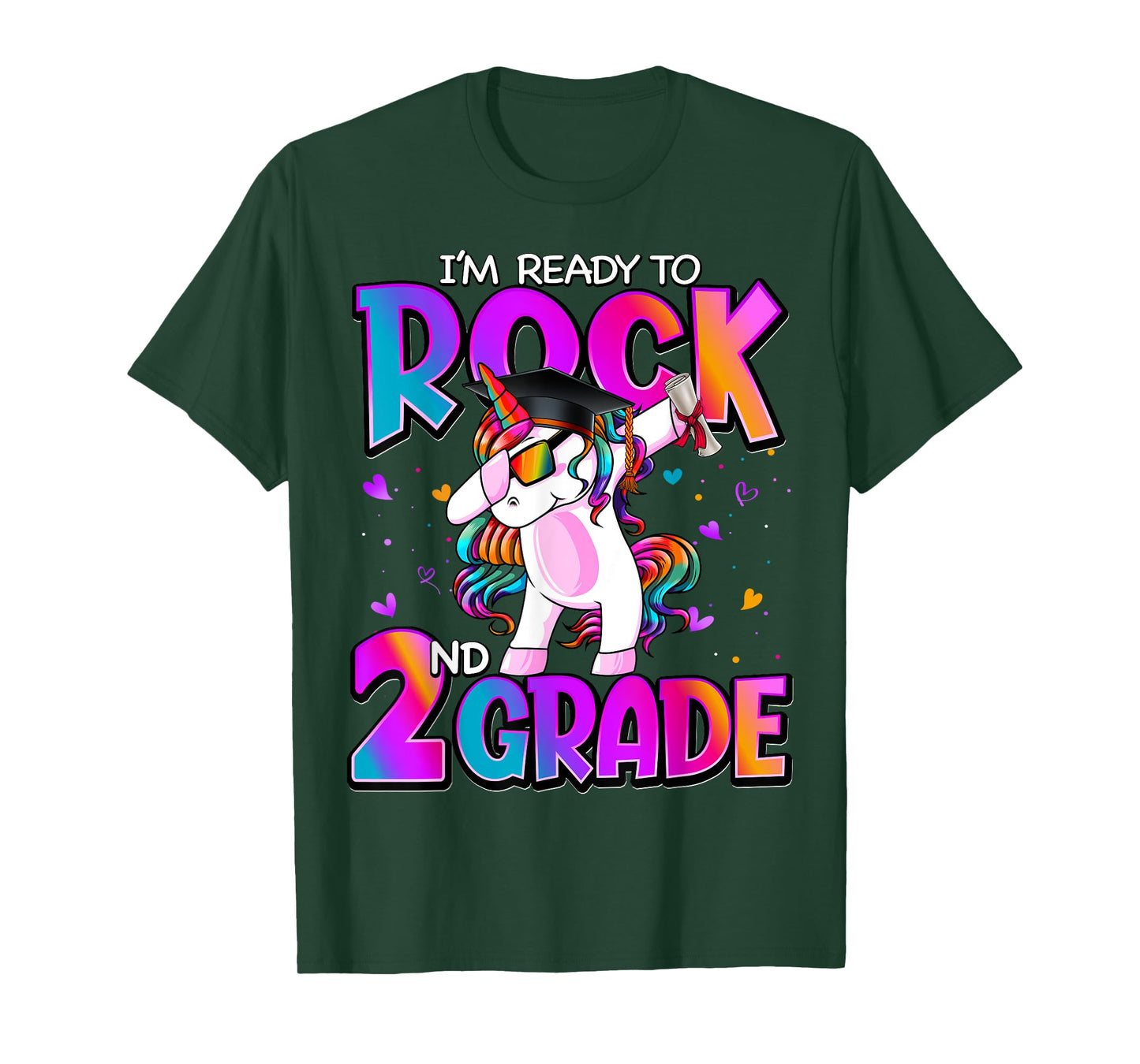 I'm Ready To Rock 2nd Grade Unicorn Back To School Girls T-Shirt