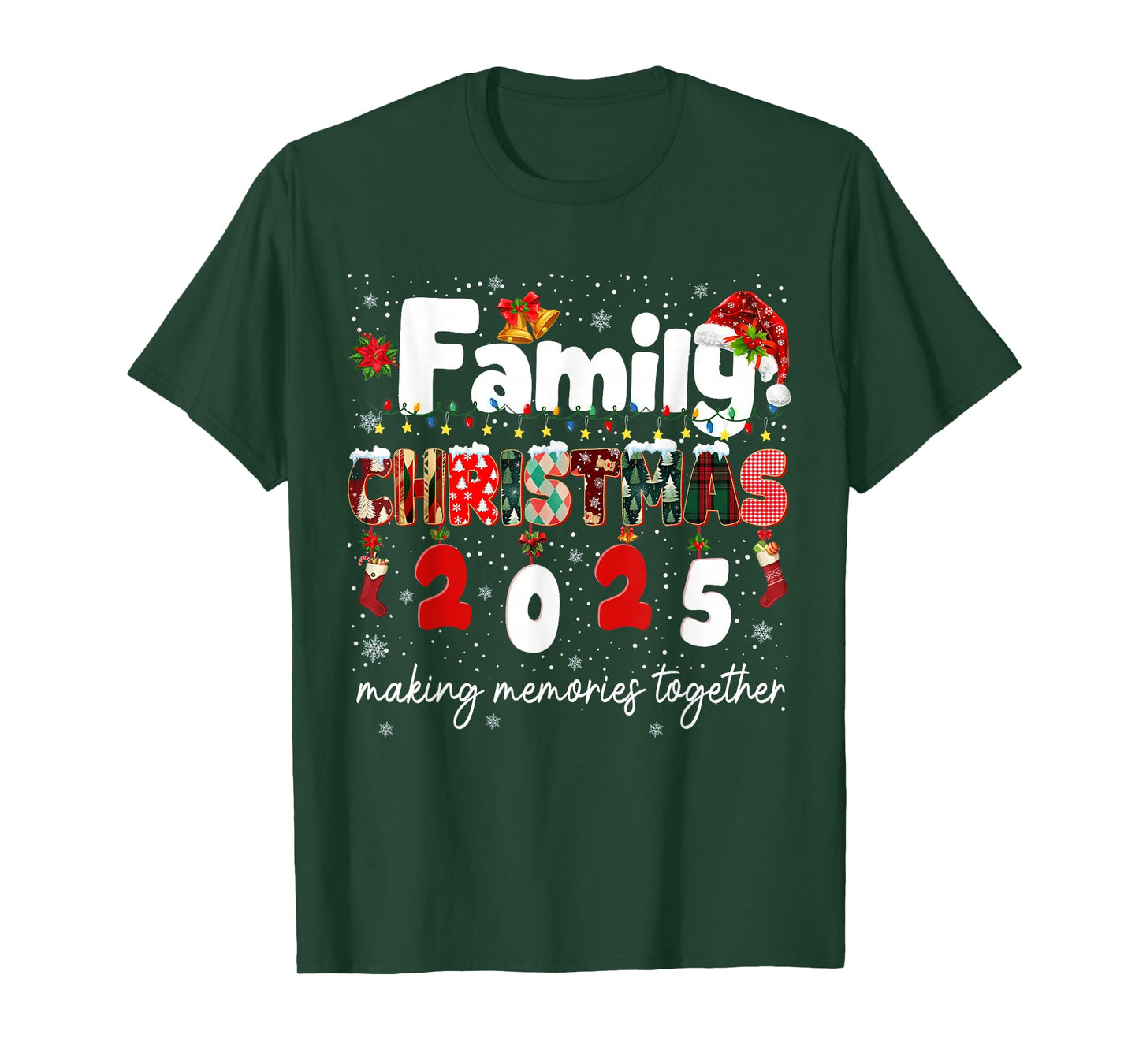 Plaid Family Christmas 2025 Matching Tee Making Memories Pjs T-Shirt