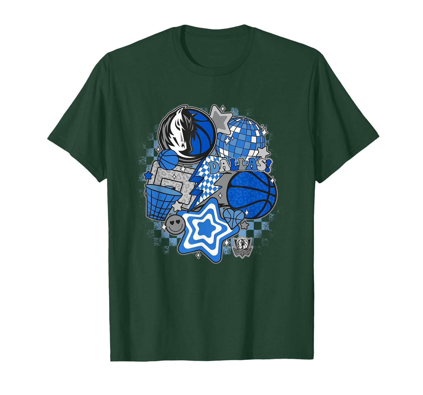 NBA Dallas Mavericks Psychedelic Basketball Collage T-Shirt