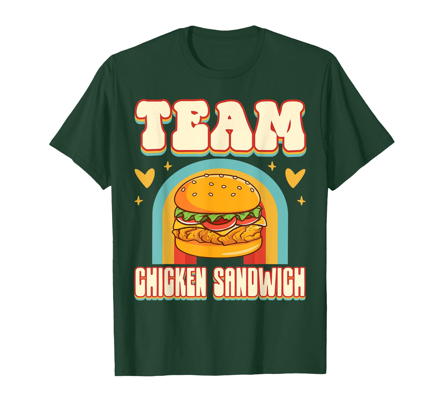 Chicken Sandwich Squad Hungry Food Lover Gift Team Chicken Sandwich Cute Food Addict Team T-Shirt - Unisex-Adults, Black, Small