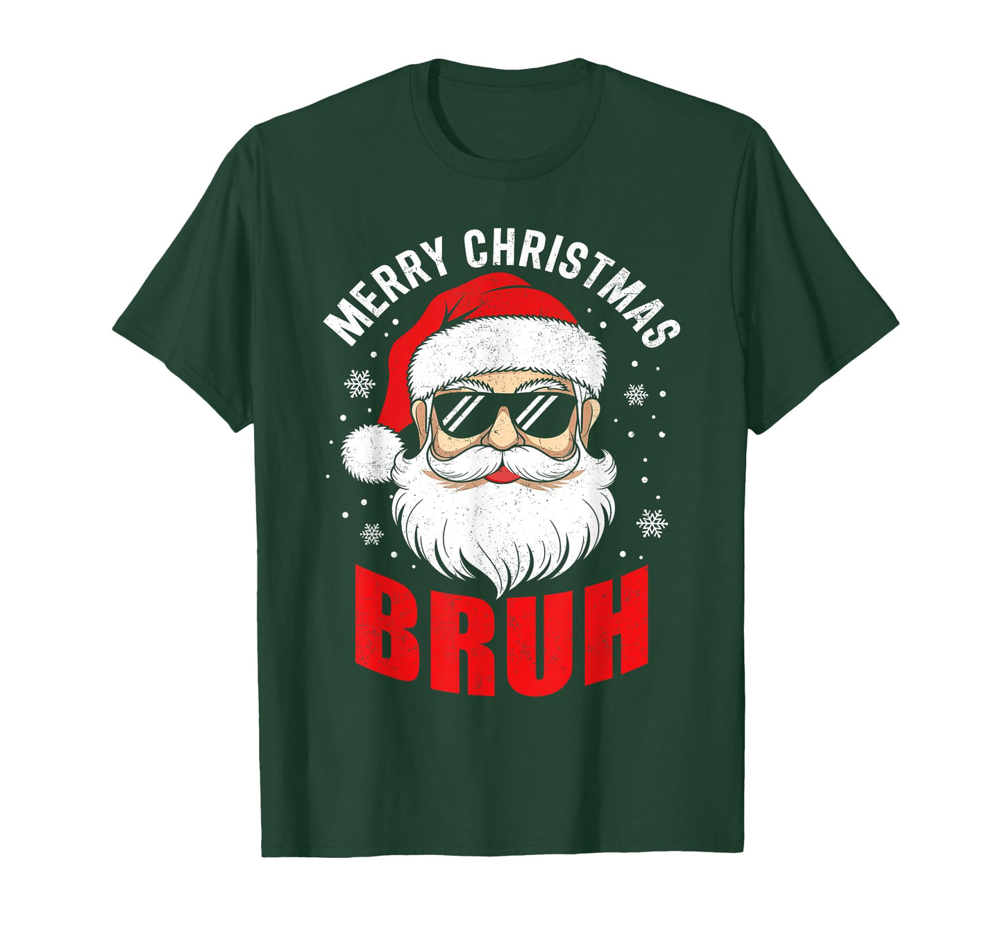 Bruh Merry Christmas Santa Face Funny Xmas Family Men Women T-Shirt