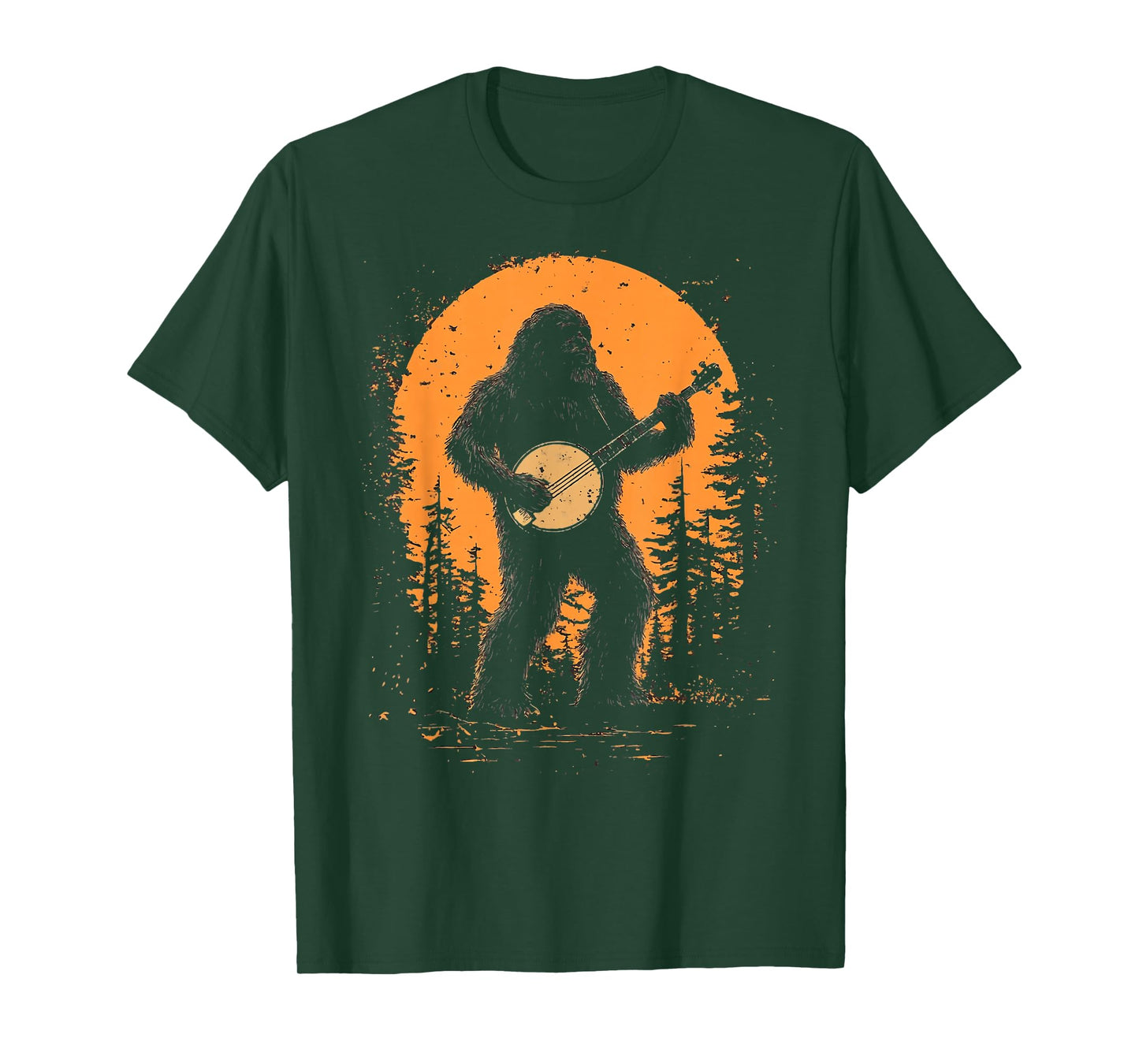 Bigfoot Sasquatch Banjo Bluegrass Music Vintage T-Shirt