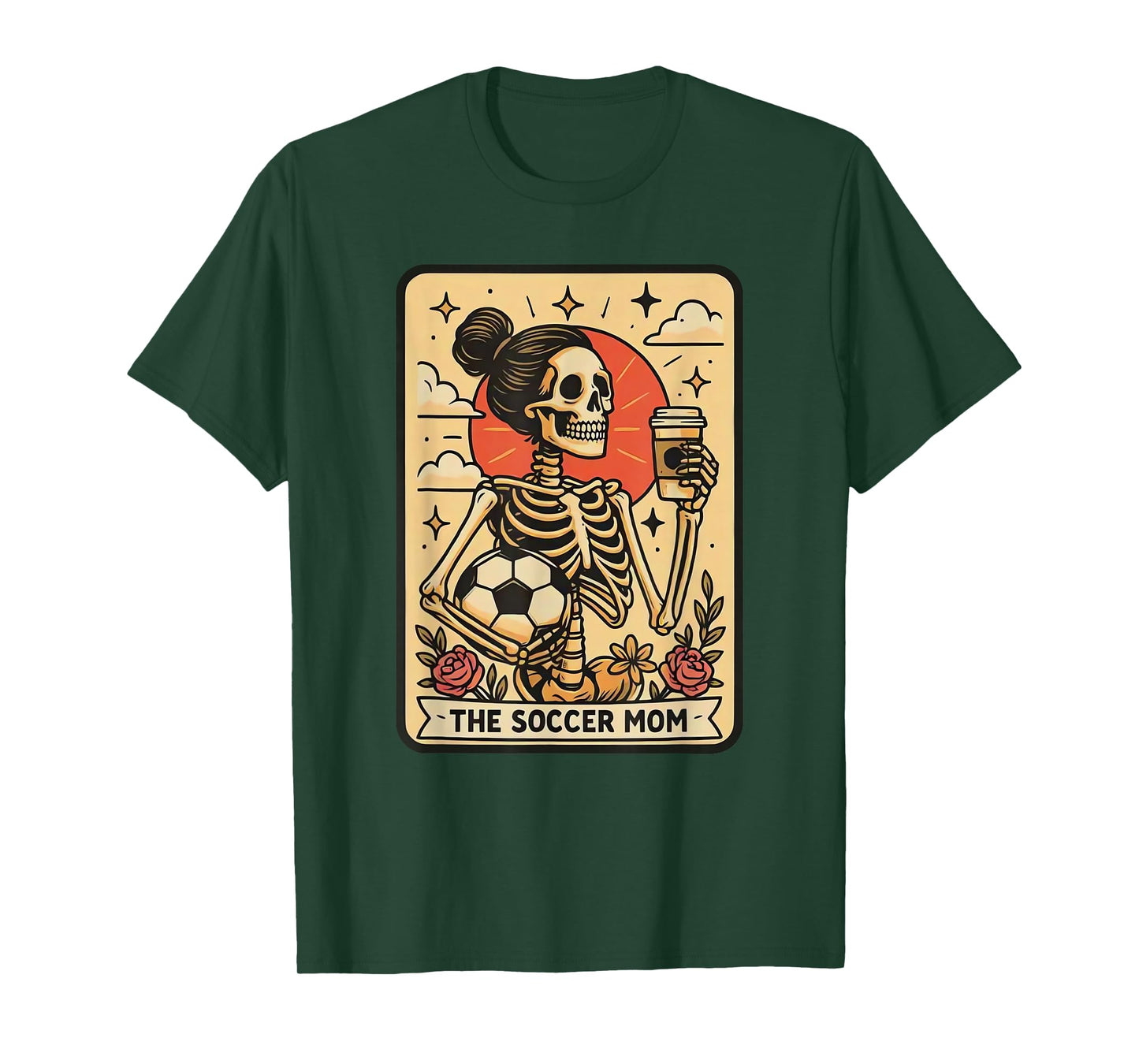 Vintage Funny The Soccer Mom Tarot Card Skeleton Halloween T-Shirt