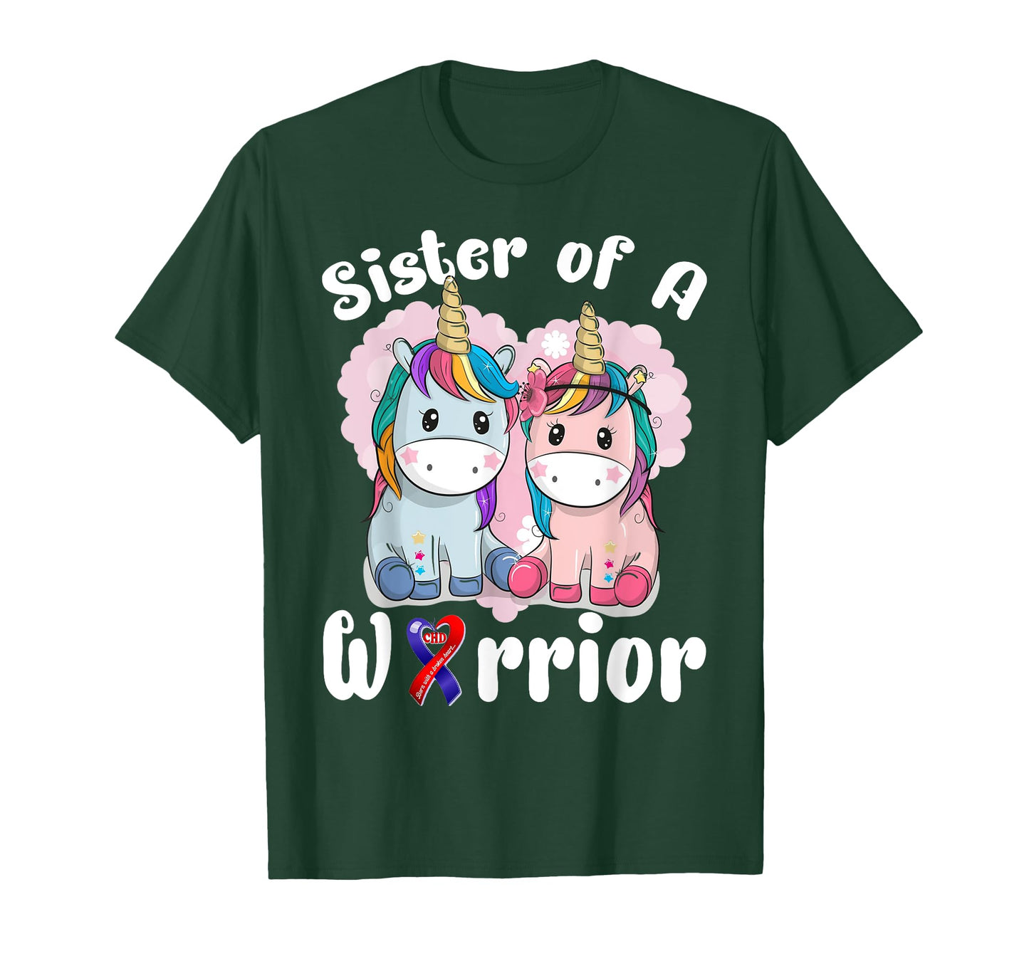 Sister Of A Heart Warrior CHD Awareness Week Unicorn T-Shirt
