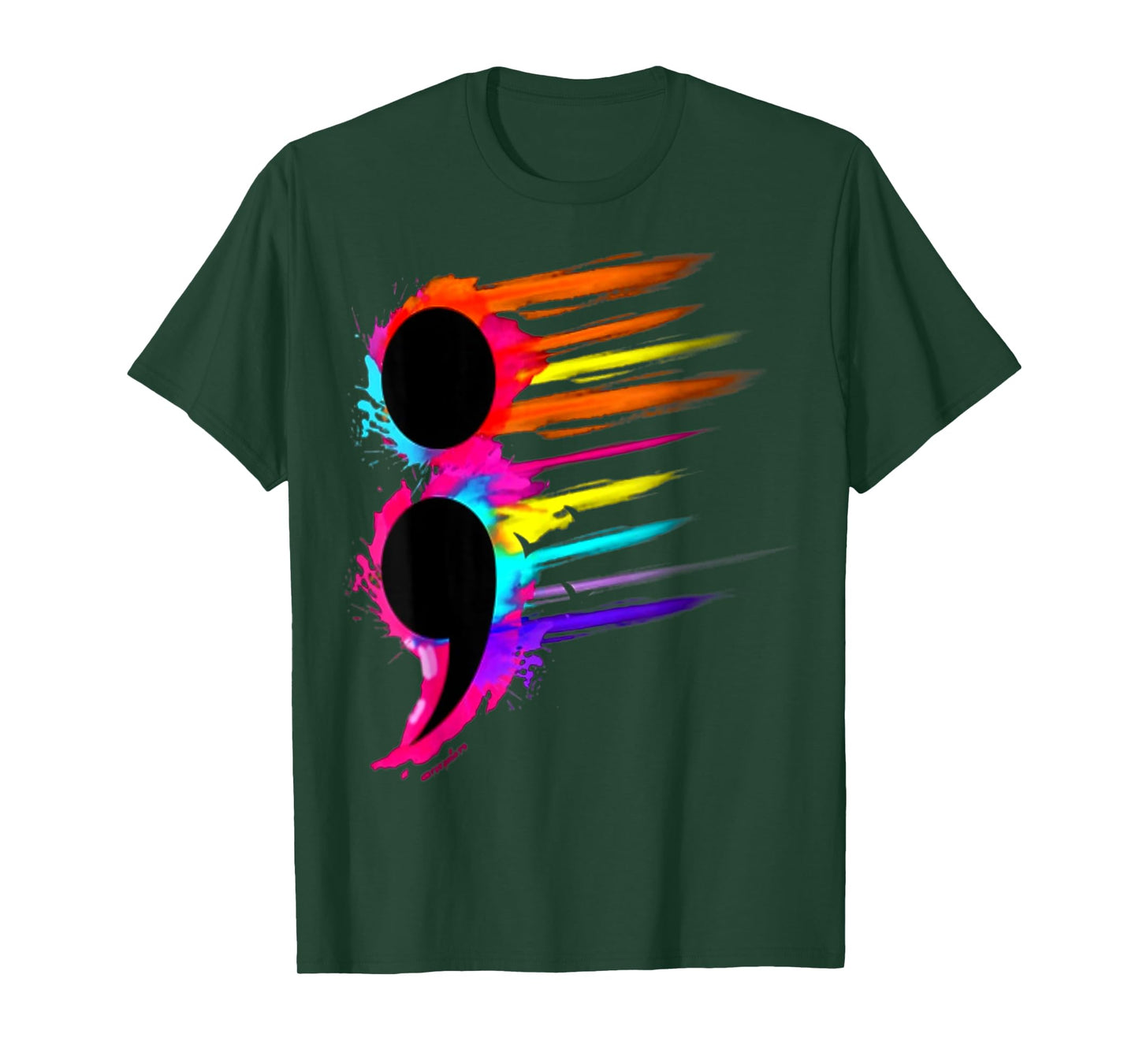 Suicide Prevention Semicolon Retro Colorful Birds T-Shirt