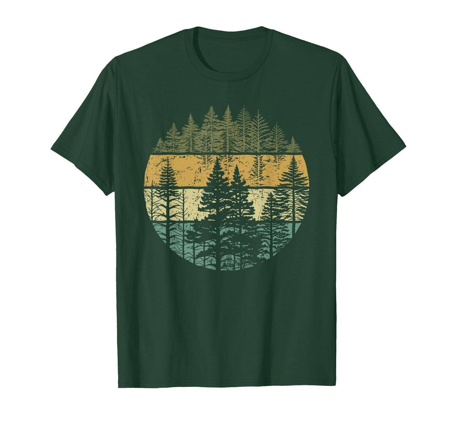 Retro Forest Trees Outdoors Nature Women Men Vintage Graphic T-Shirt