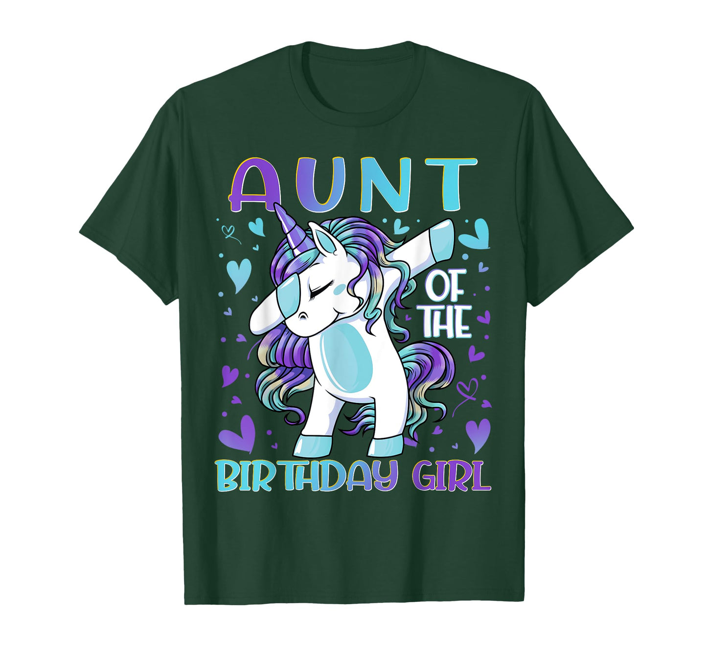 Aunt of the Birthday Girl Dabbing Unicorn Aunt Women Gifts T-Shirt