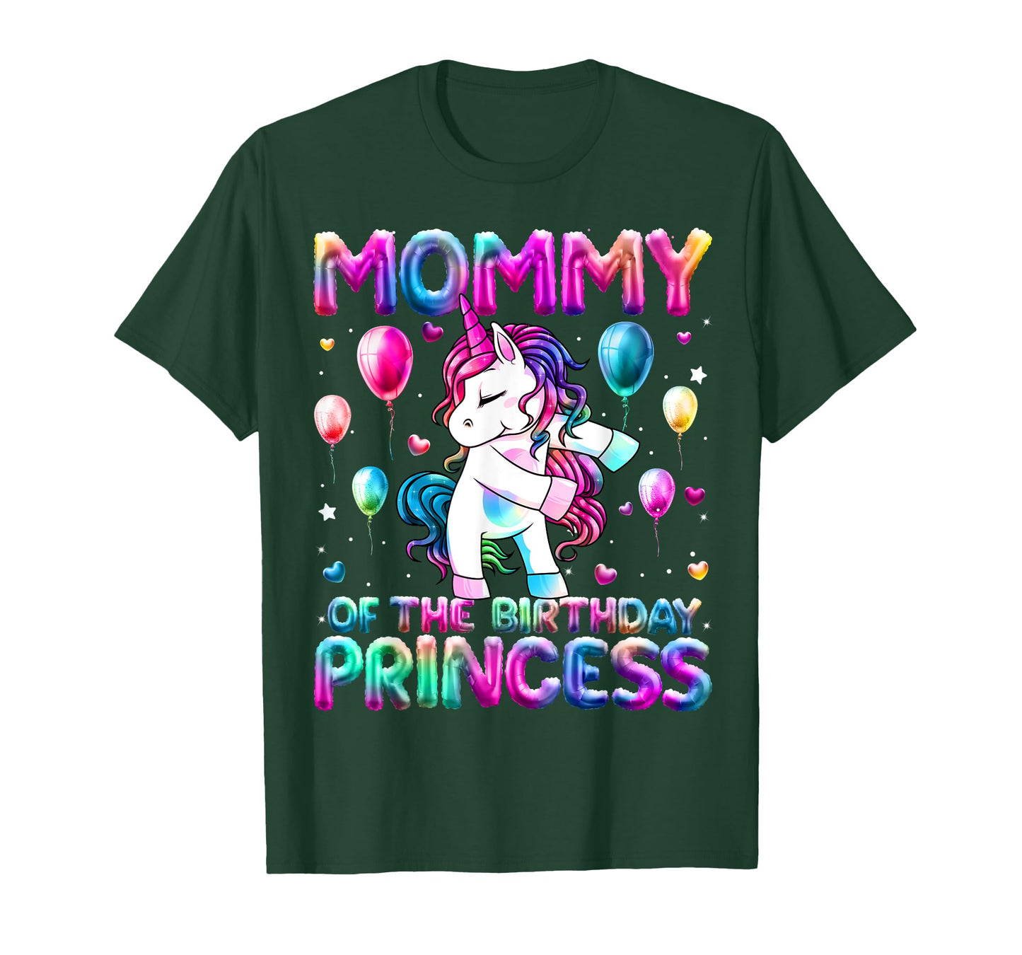 Mommy of the Birthday Princess Girl Flossing Unicorn Mom T-Shirt