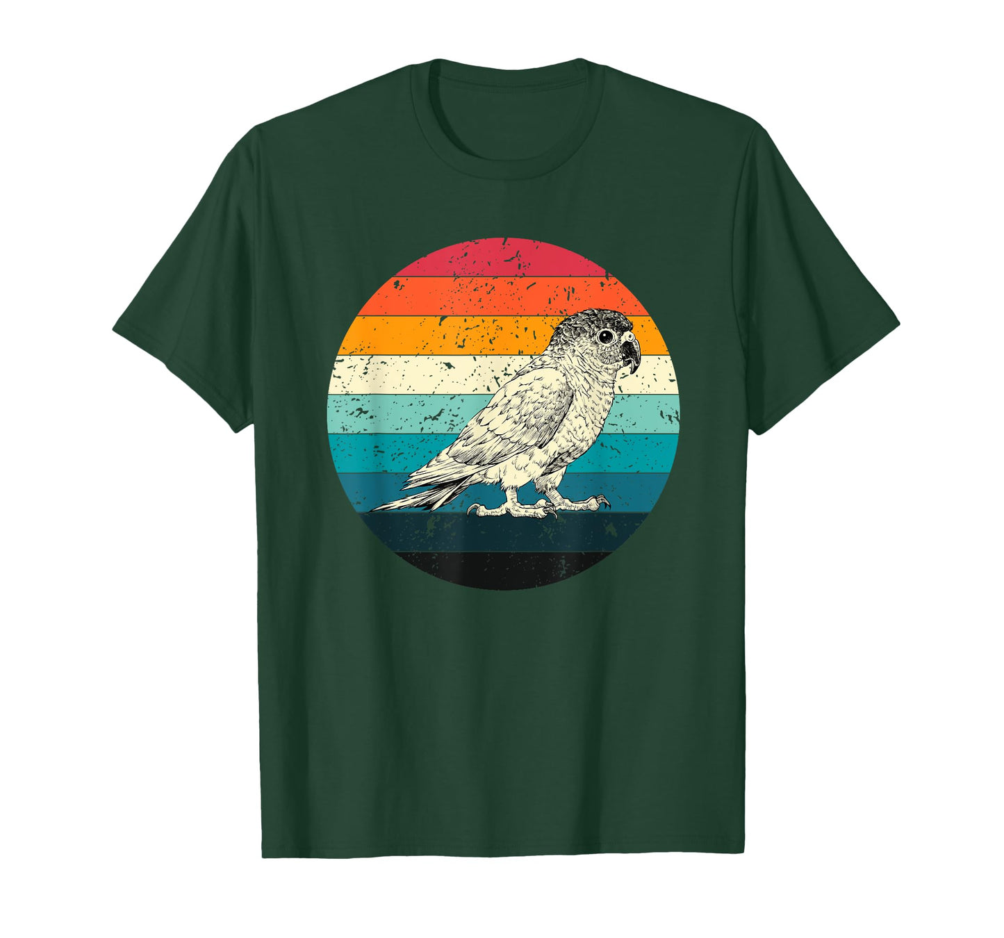 Retro Vintage Green Cheek Conure with Sunglasses Bird Lover T-Shirt