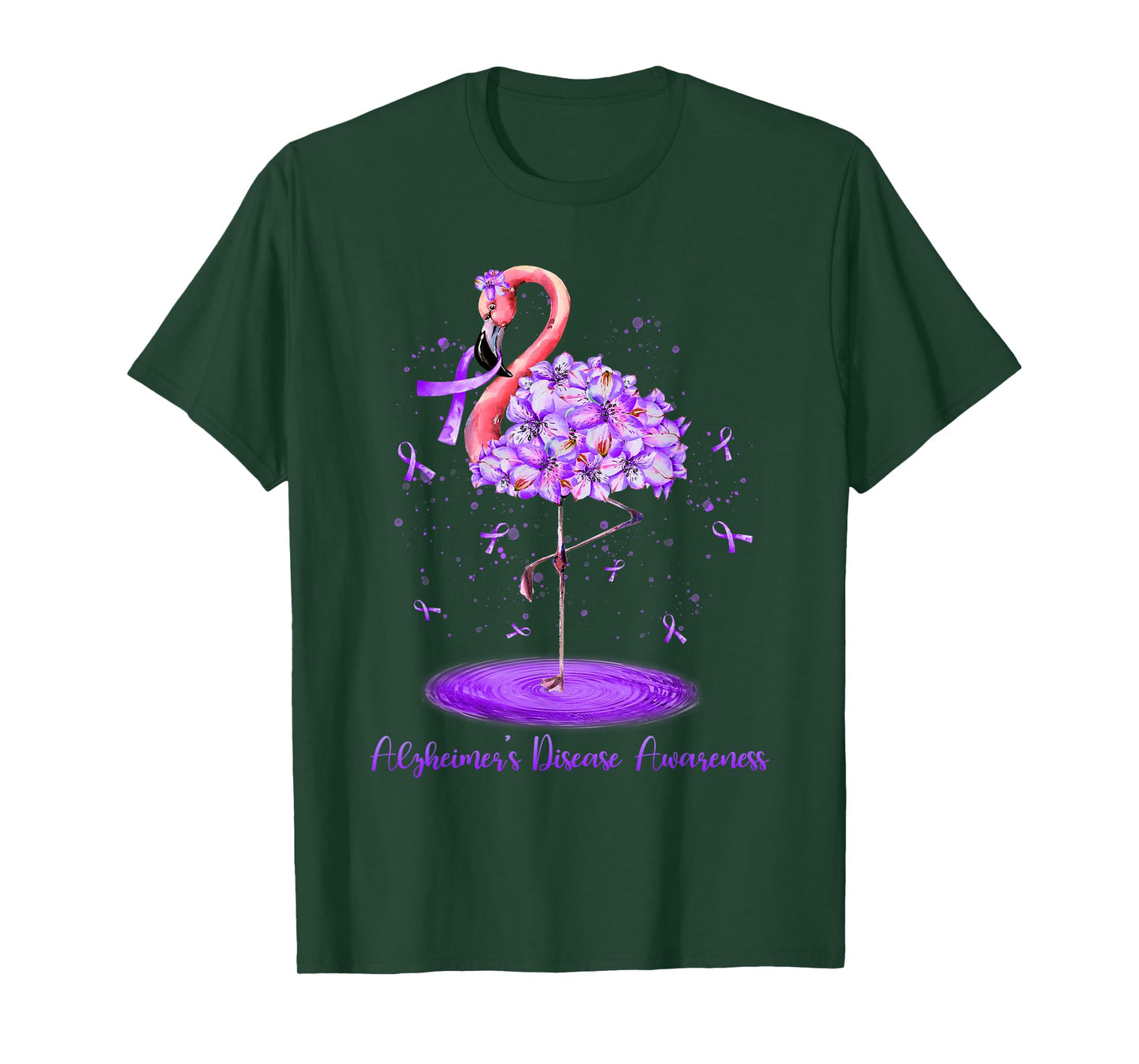 Purple Flamingo Alzheimers Disease Awareness Month November T-Shirt