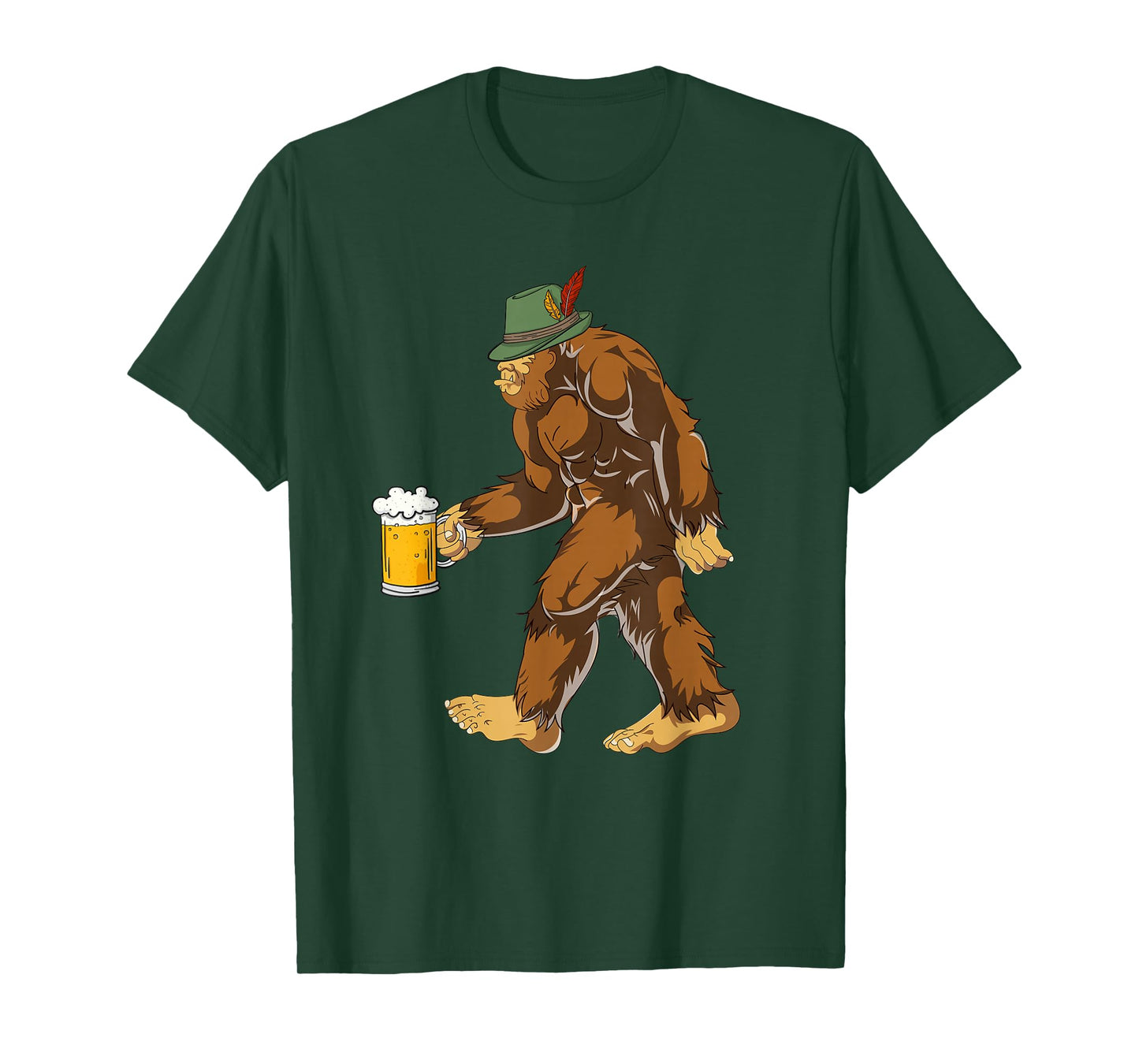 German Bigfoot Lederhosen Funny Beer Oktoberfest T-Shirt