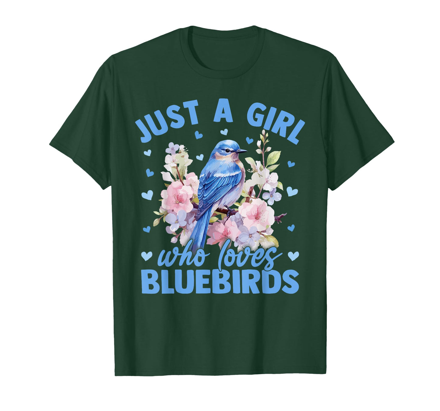 Floral Bluebird Just A Girl Who Loves Bluebirds T-Shirt