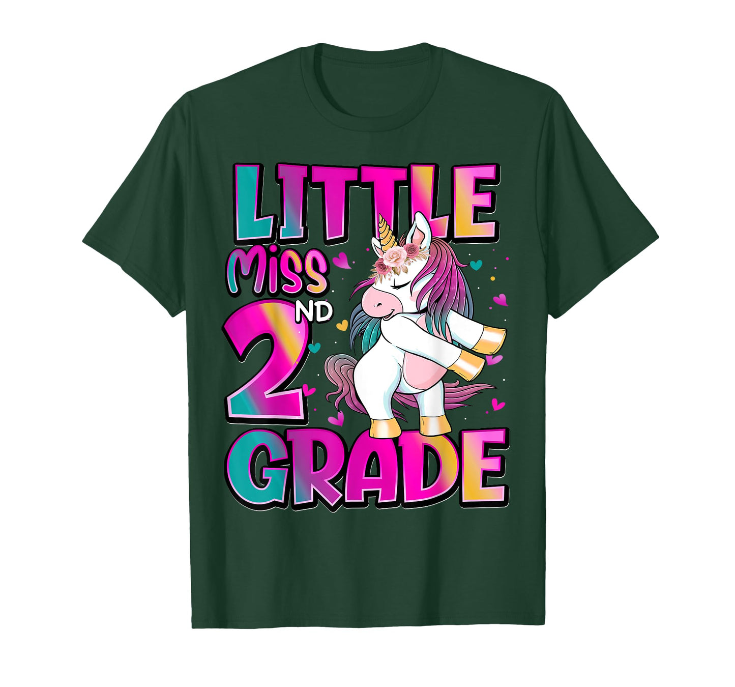 Little Miss 2nd Grade Unicorn Back To School 2nd Grade Girls T-Shirt