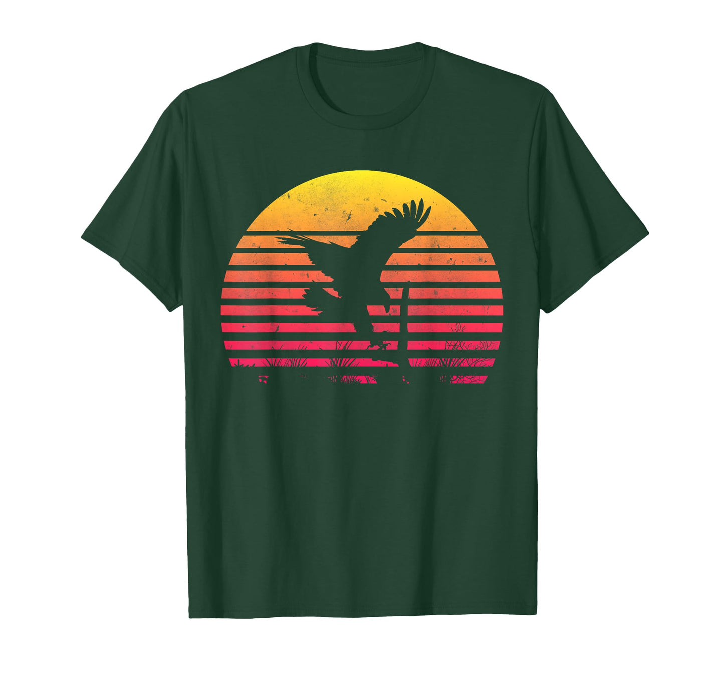 Retro Hawk Sunset Vintage Bird Lover Hawk Whisperer 70s 80s T-Shirt