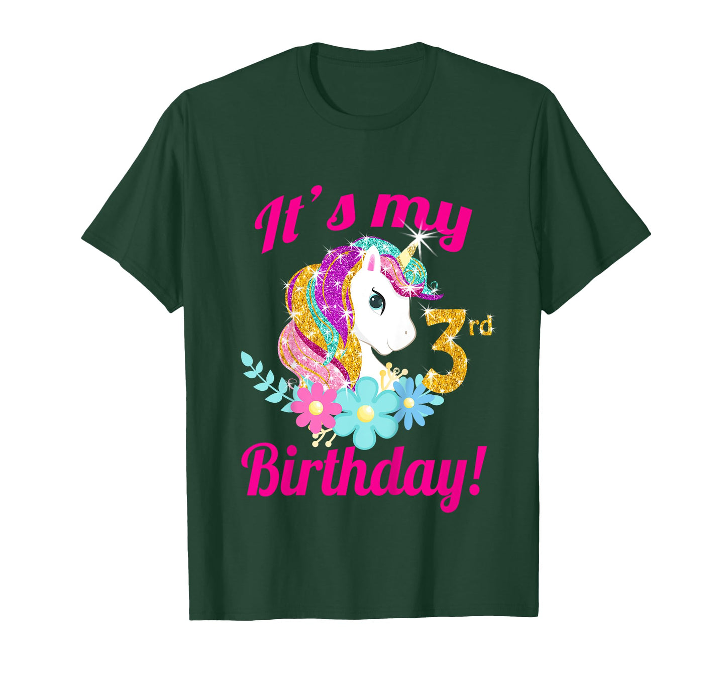 Its my 3rd birthday Unicorn Themed Party toddler girl outfit T-Shirt
