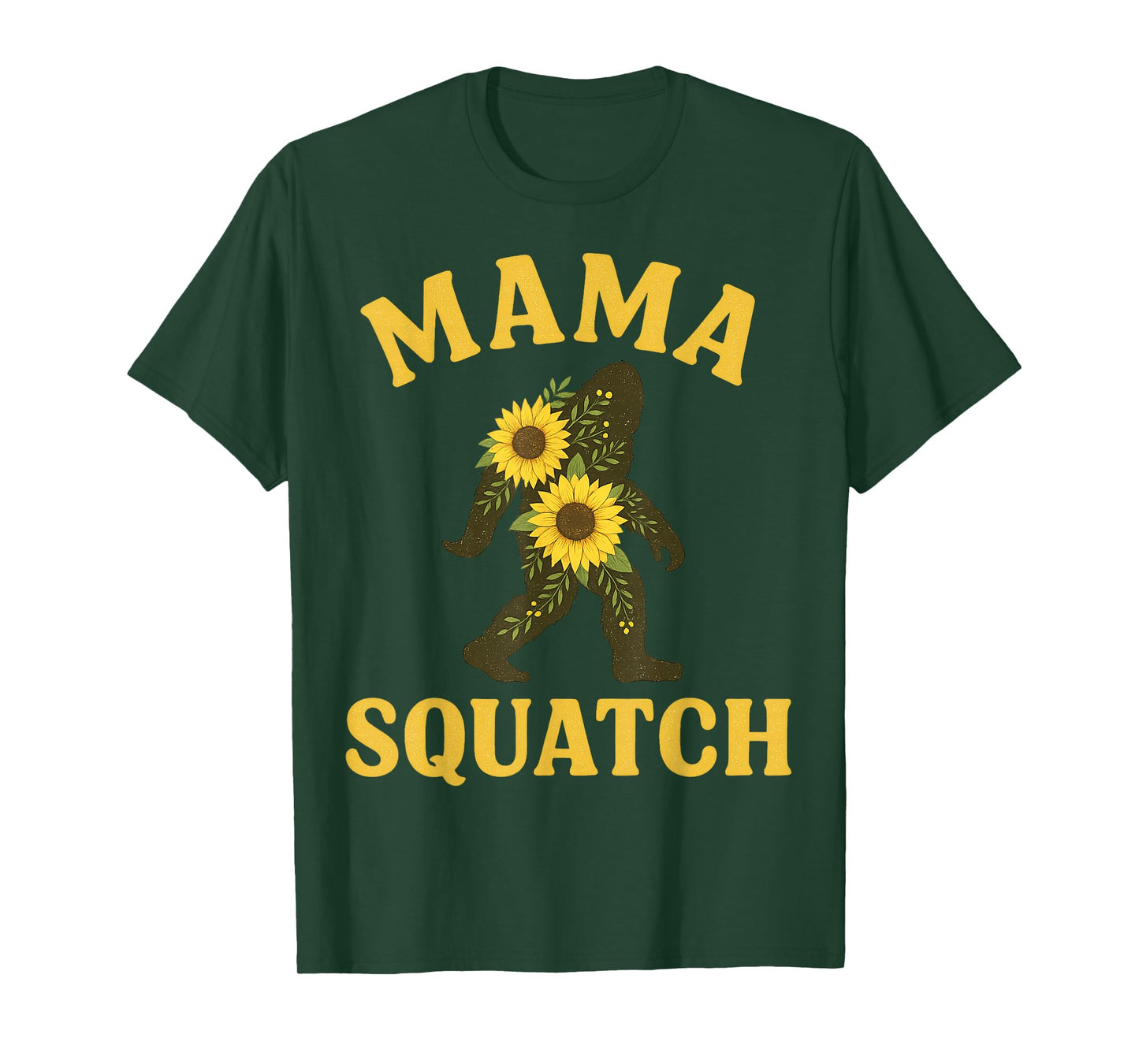 Mama Squatch Sunflower Floral Bigfoot Yeti Family Matching T-Shirt
