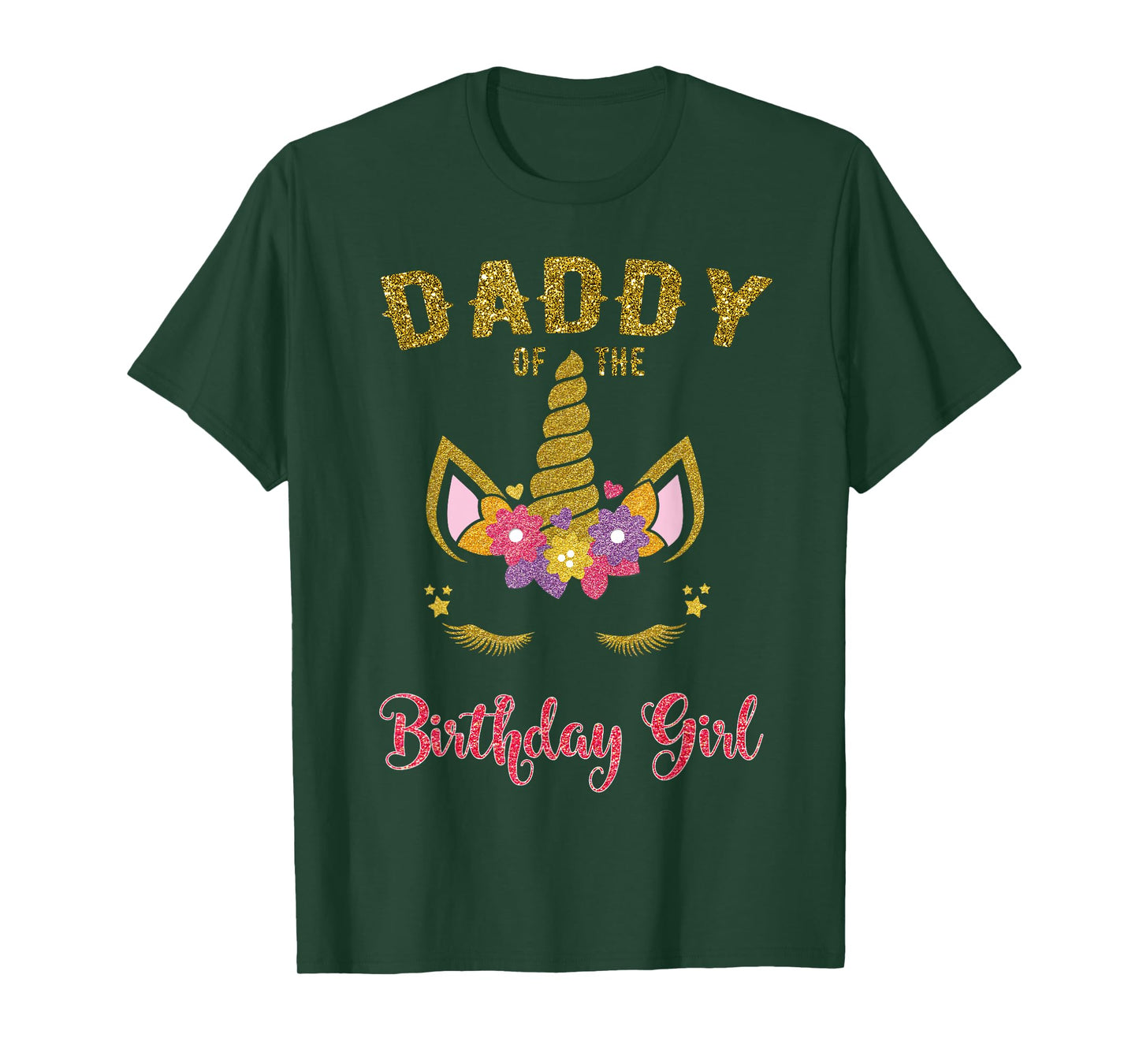 Daddy Of The Birthday Girl Unicorn Matching T-Shirt