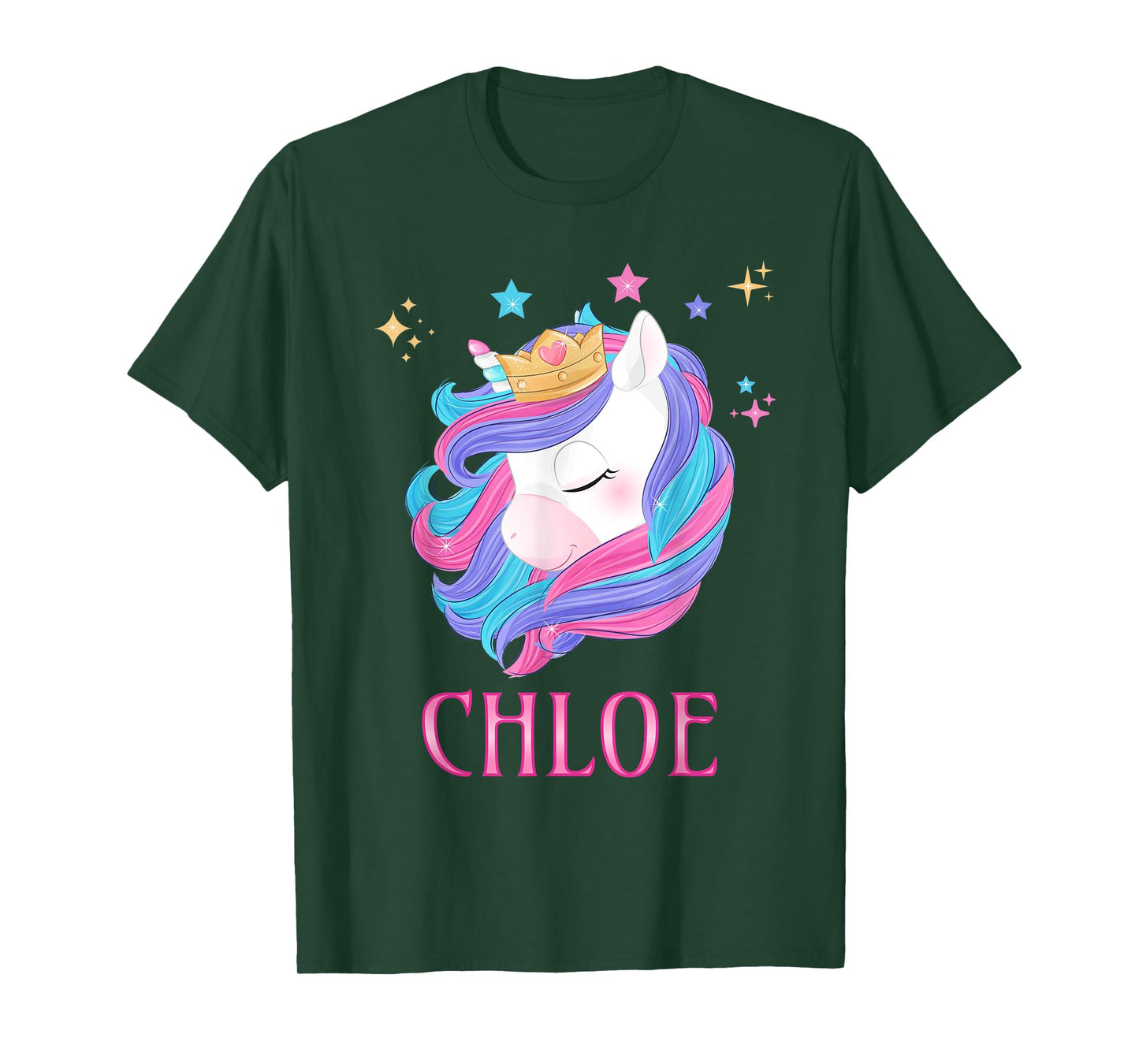 Unicorn Personalized Name CHLOE Unicorn Birthday T-Shirt