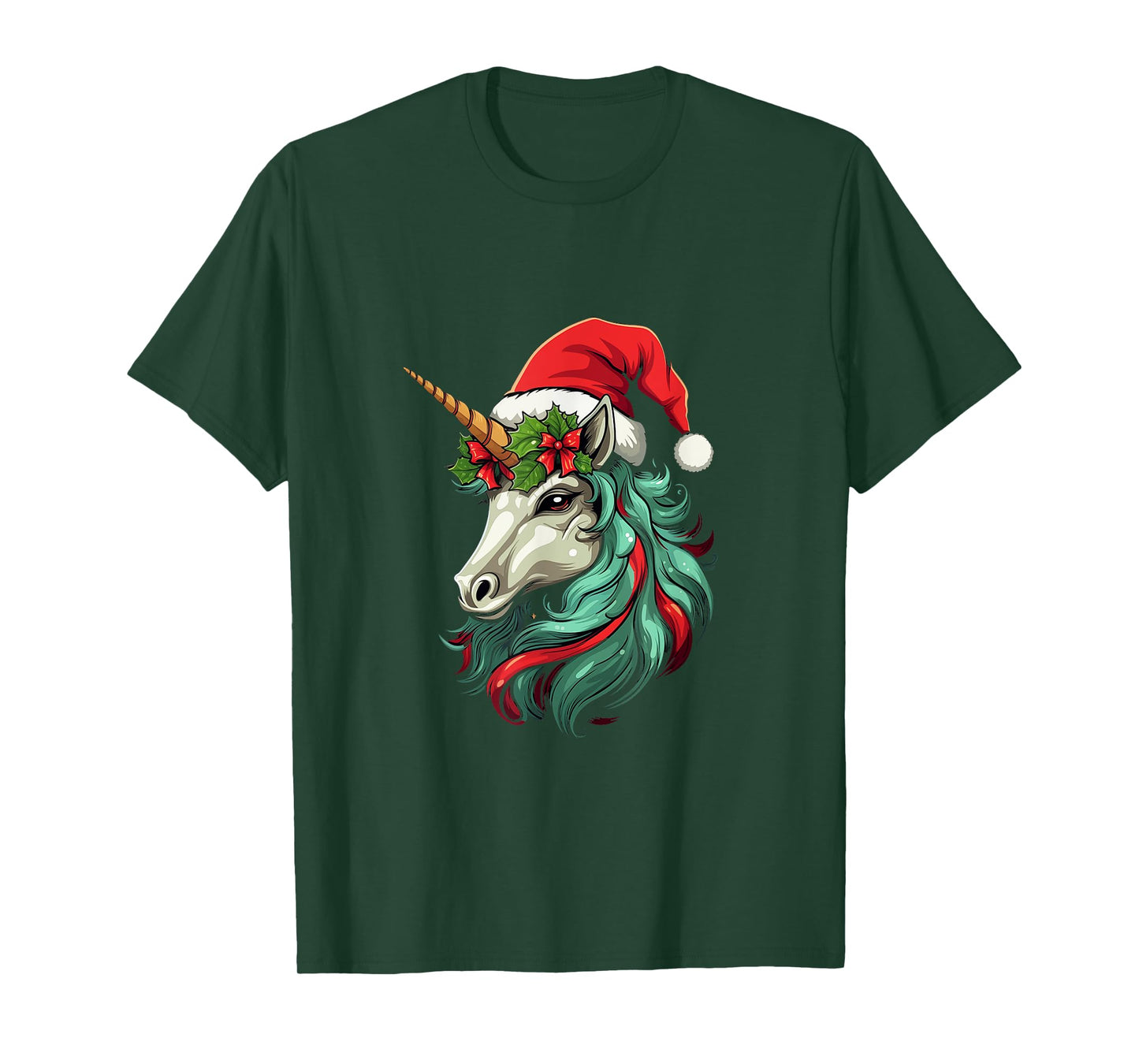 Santa Hat Unicorn, Christmas T-Shirt