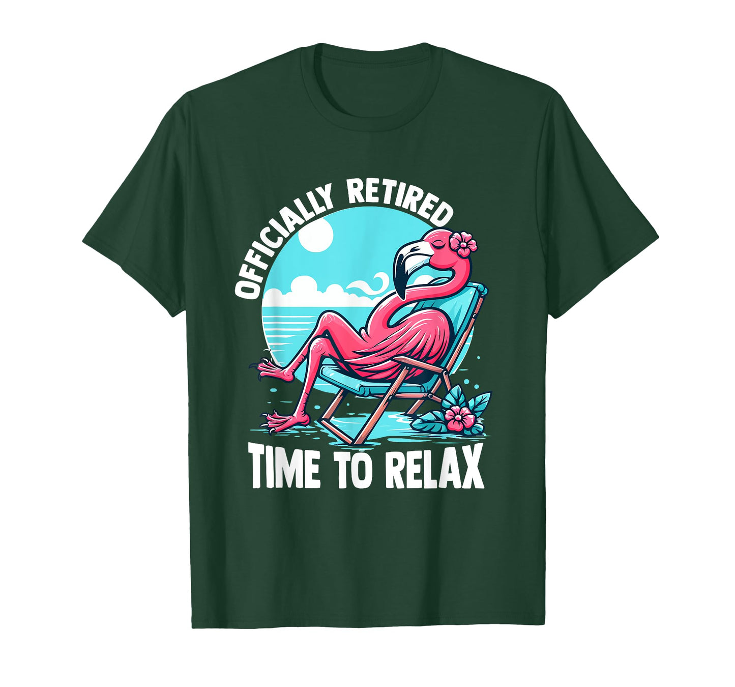 Retirement Time to Relax Retire Cute Funny Flamingo T-Shirt
