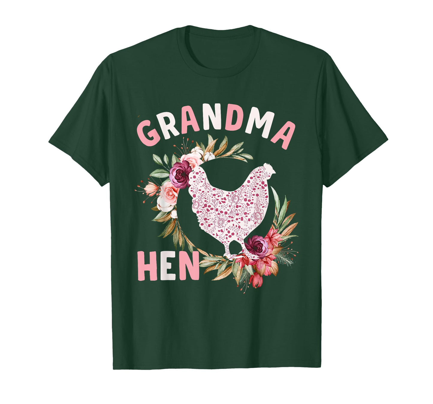 Floral Grandma Hen Funny Nana Chicken Farmer & Lover T-Shirt