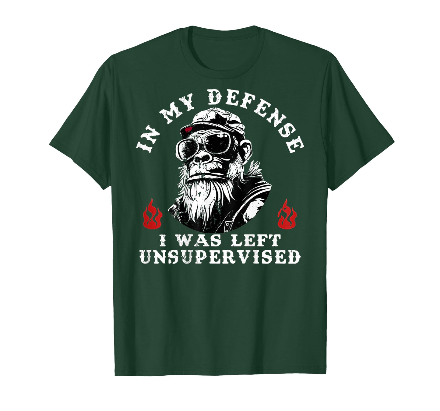 Funny Monkey In My Defense I Was Left Unsupervised (On Back) T-Shirt