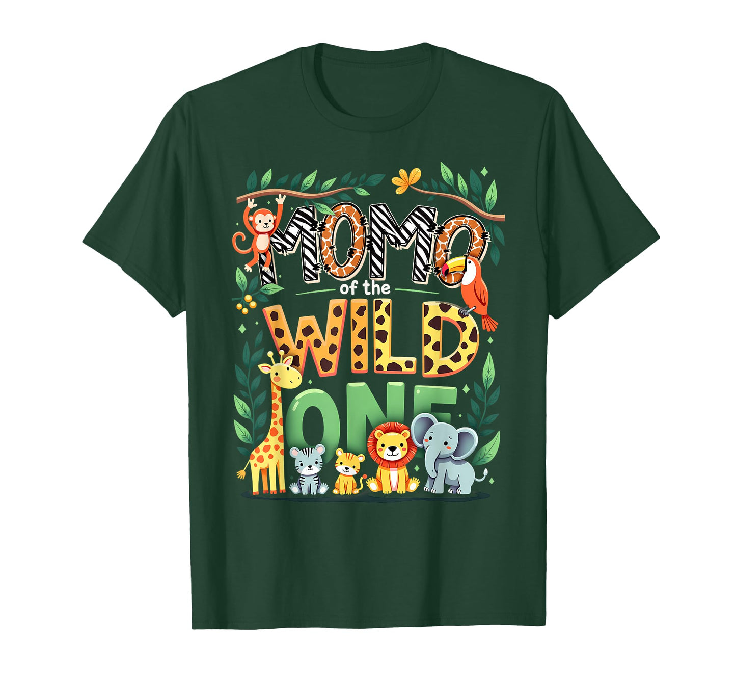 1st Birthday Safari Zoo Mommy Momo Of The Wild One T-Shirt