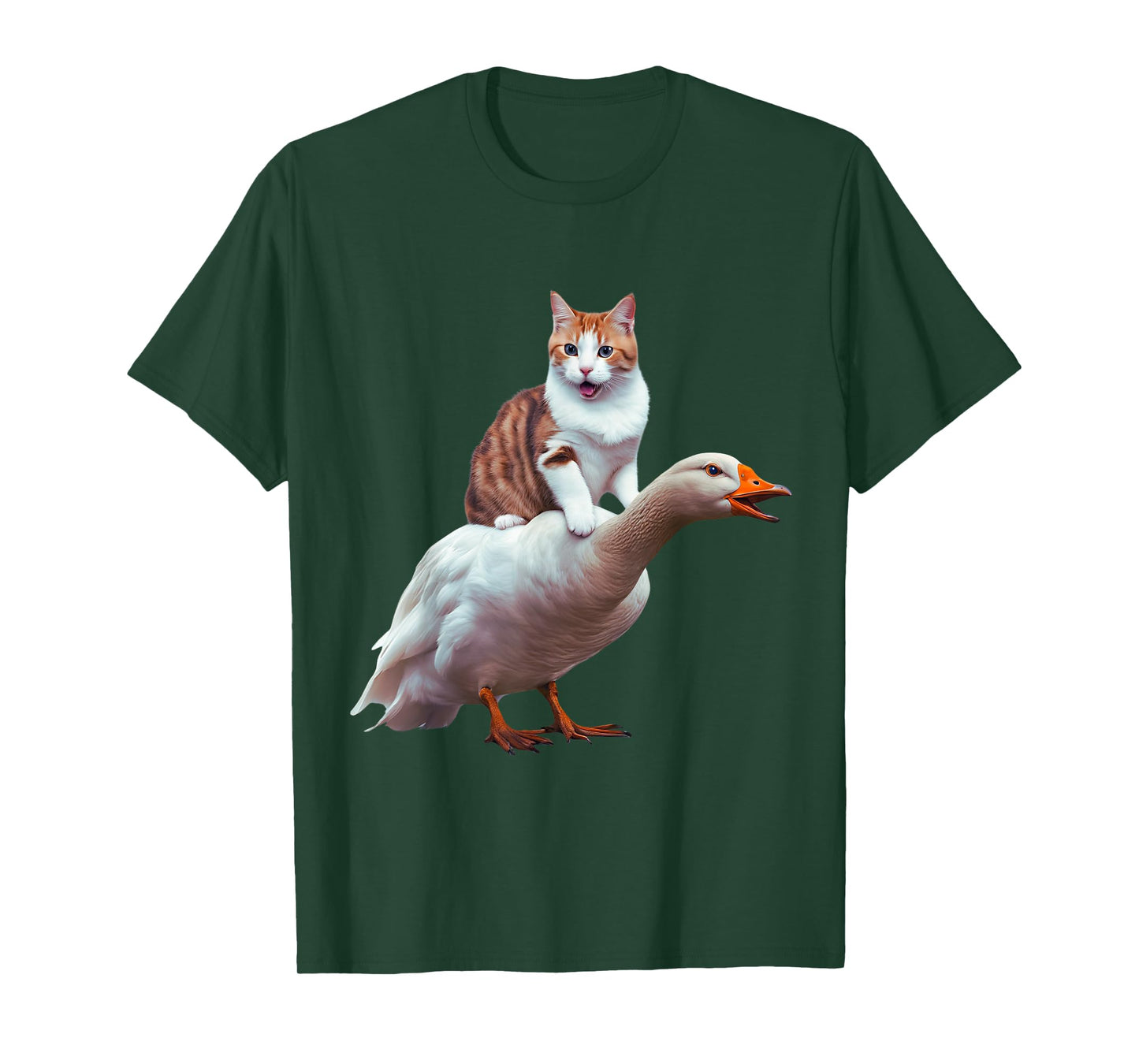 Funny Cat Goose Meme Cat Riding Geese Animal Humor Cat Goose T-Shirt for Men Women Kids