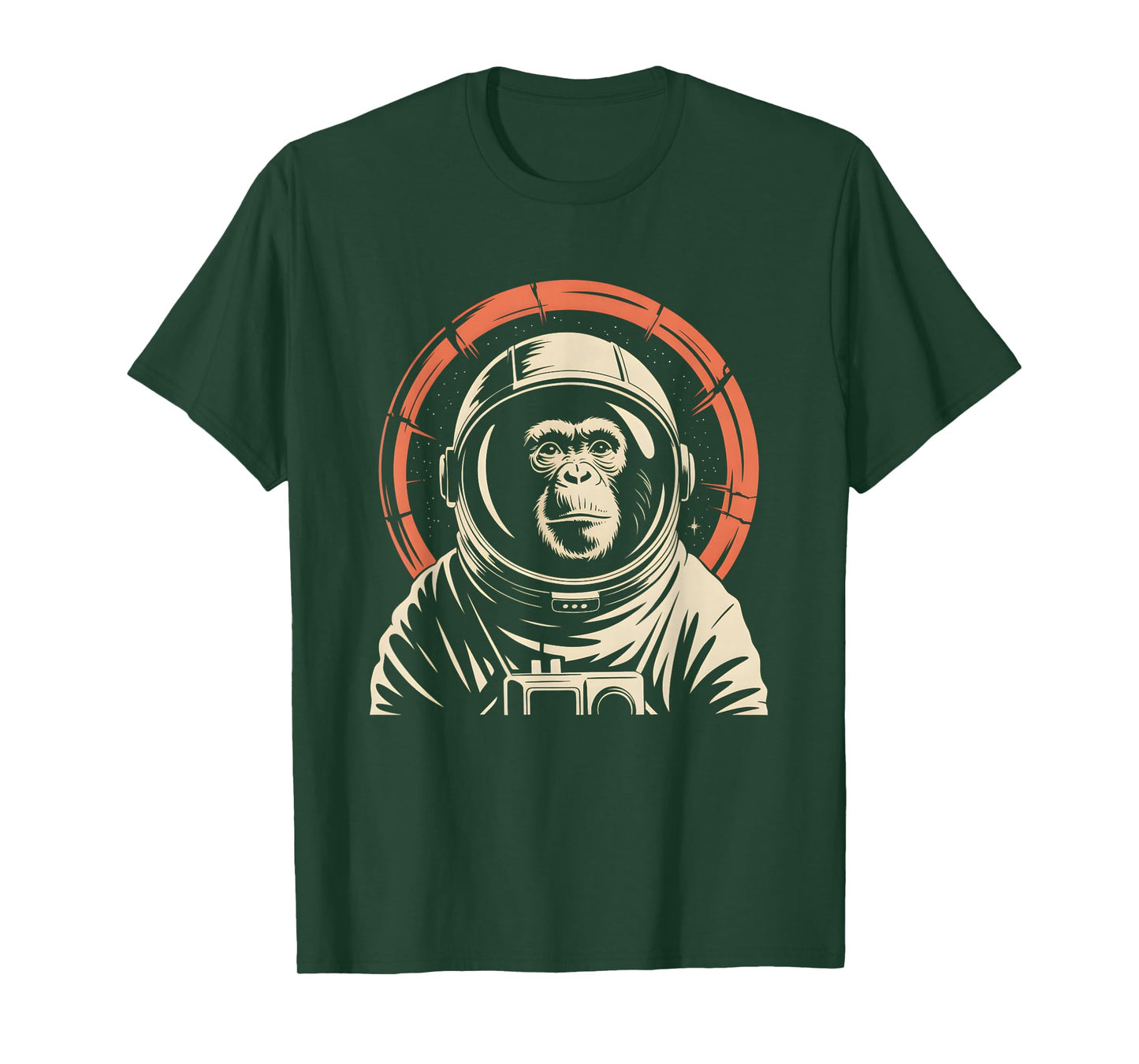 Monkey In Space Suit Funny Vintage Sci-Fi Astronaut Galaxy T-Shirt
