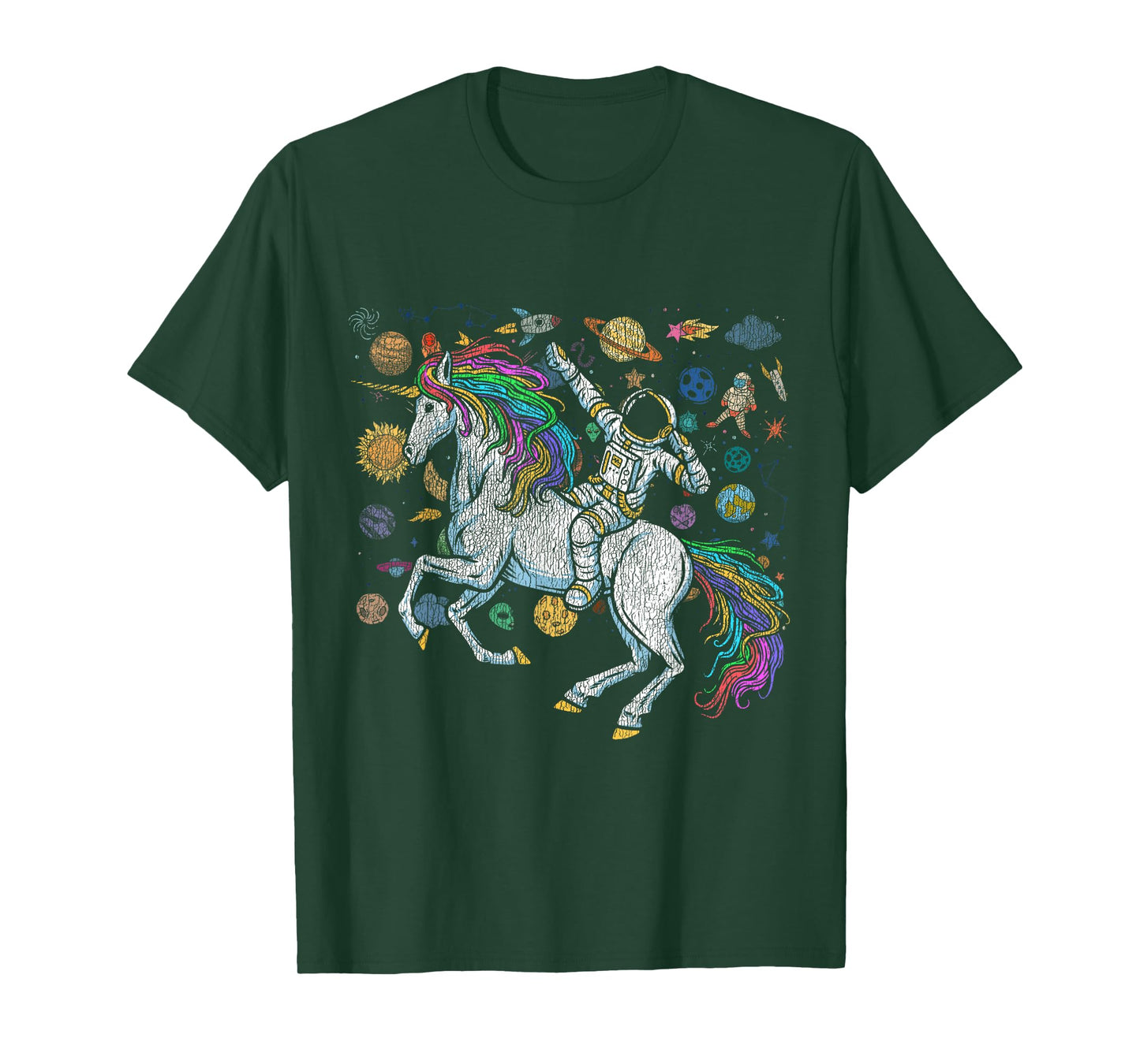 Fantasy Animal Unicorn Lover Cosmonaut Outer Space Astronaut T-Shirt