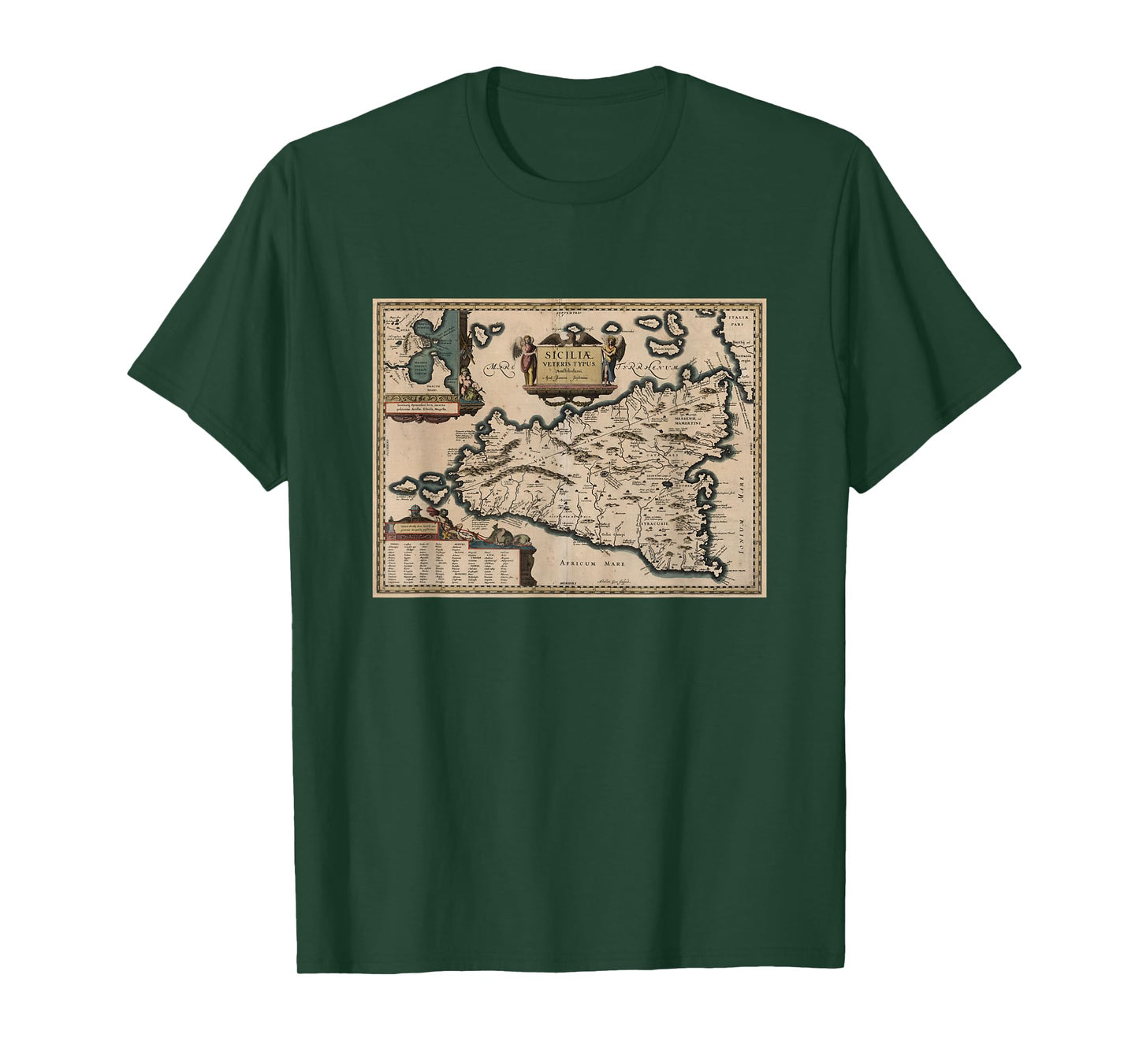 Sicily Italy Map T Shirt T-Shirt
