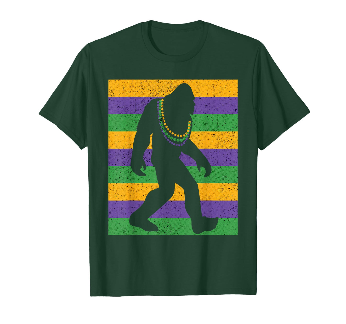 Bigfoot Mardi Gras Sasquatch Funny Men Kids T-Shirt