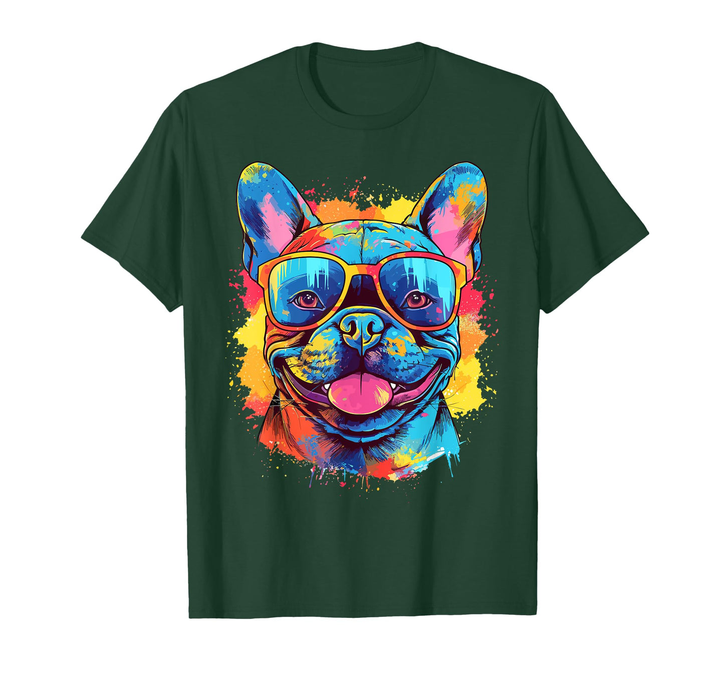 Colorful Watercolor French Bulldog T-Shirt