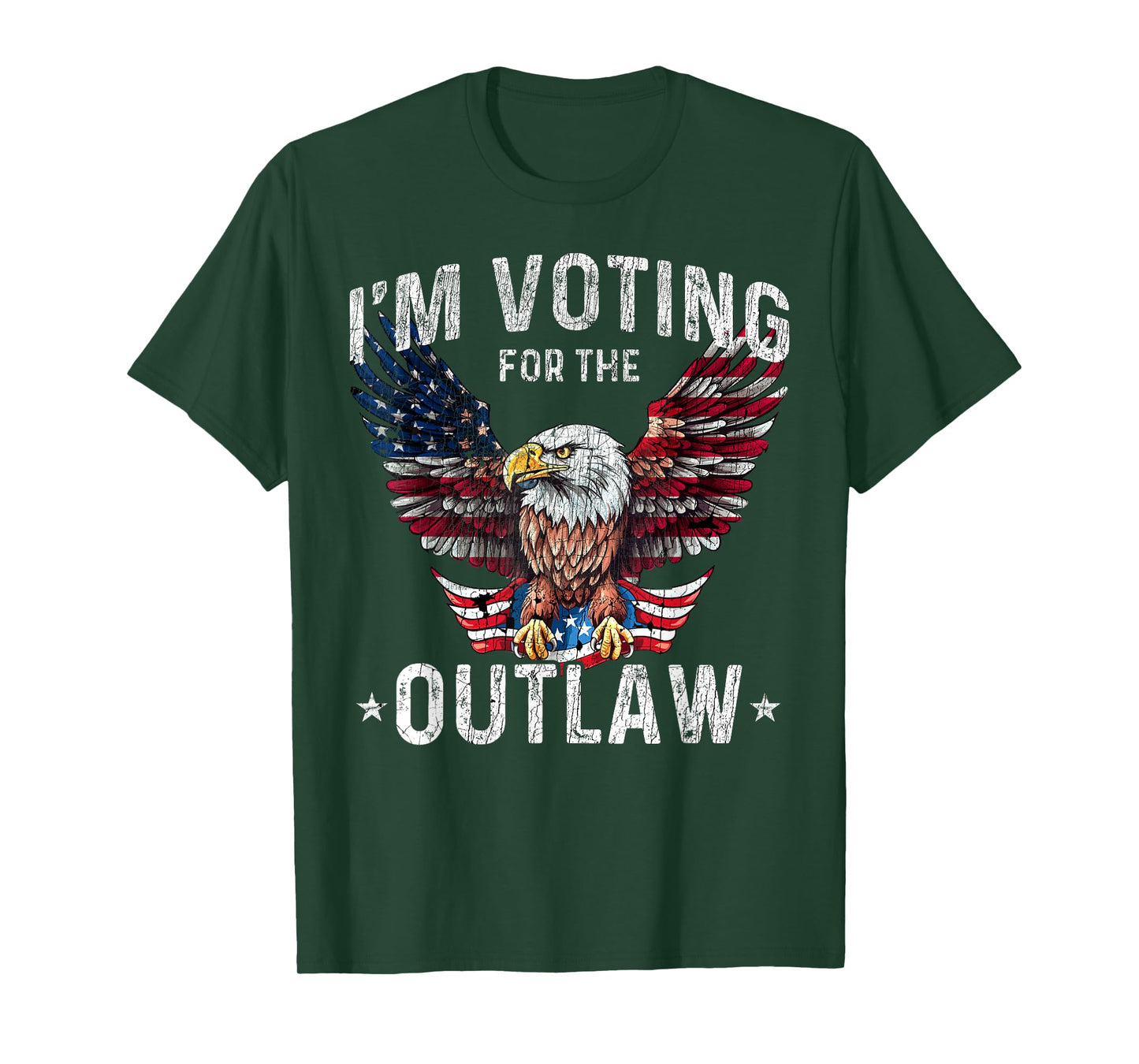US Flag Eagle I'm Voting for The Outlaw Funny Pro Trump 2024 T-Shirt