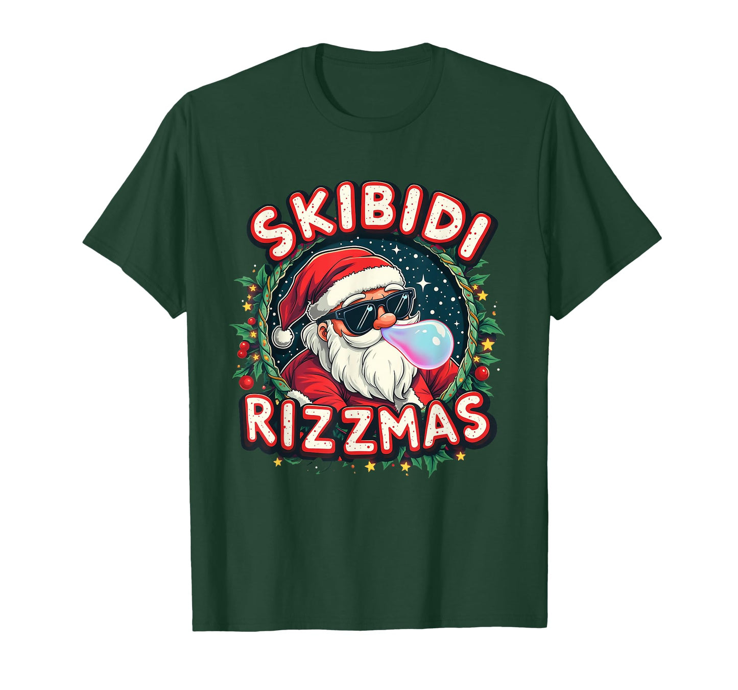 Skibidi Rizzmass Celebration Merry Christmas Funny Santa T-Shirt