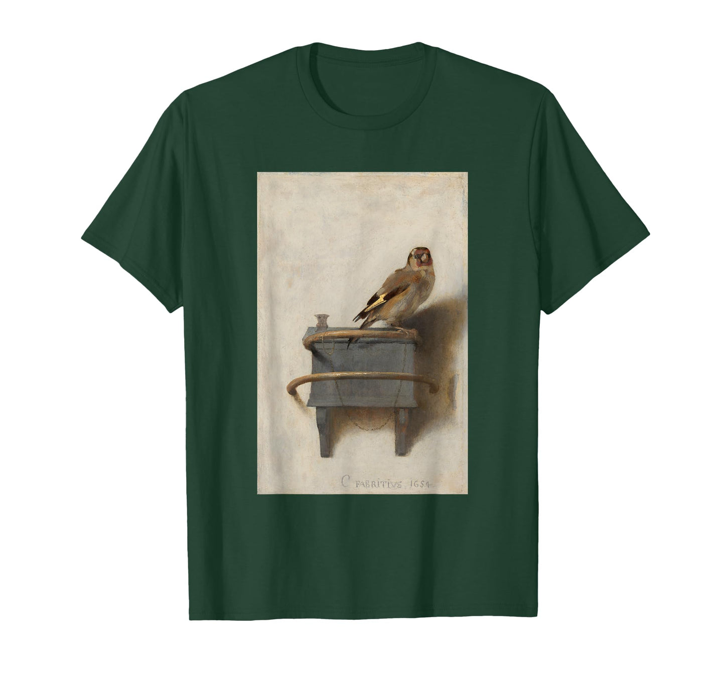 The Goldfinch by Carel Fabritius Bird Painting Fine Art T-Shirt