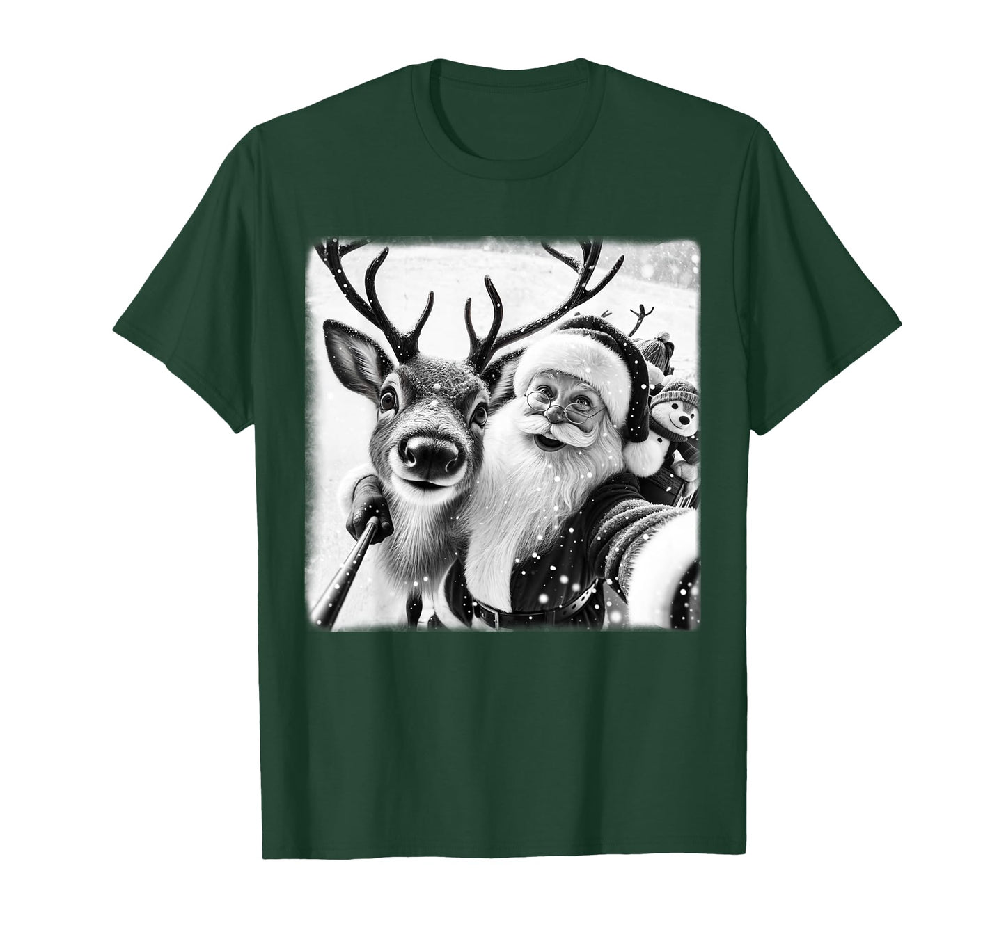 Funny Reindeer Selfie Christmas Santa Claus Xmas Cute Santa T-Shirt